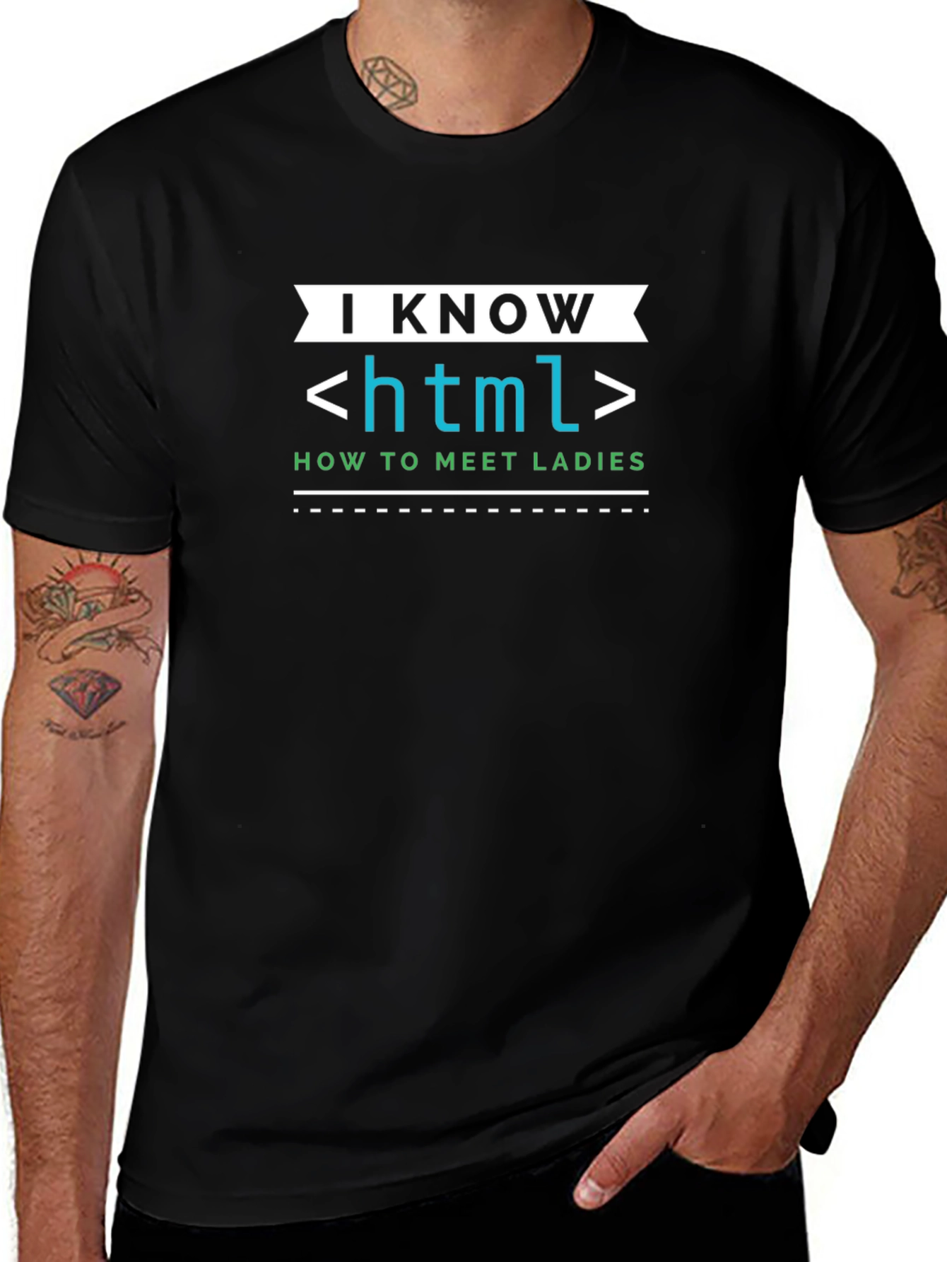 Variant 20 of I Know HTML T-Shirt - Meet Ladies