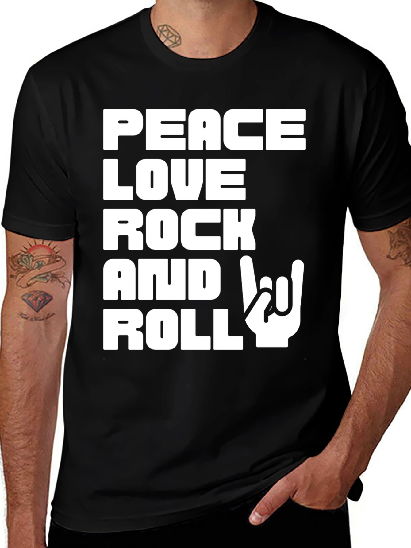 Variant 13 of Peace Love Rock and Roll Graphic T-Shirt