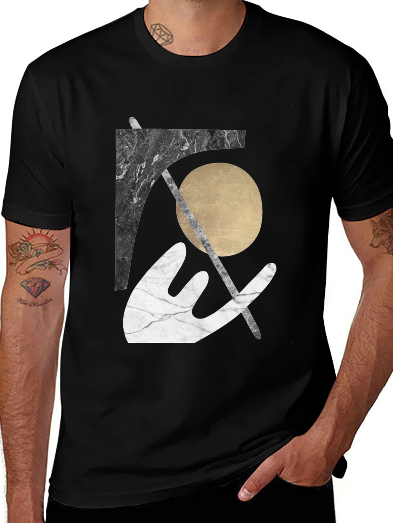 Variant 16 of Abstract Graphic Tee - Modern Marble Design