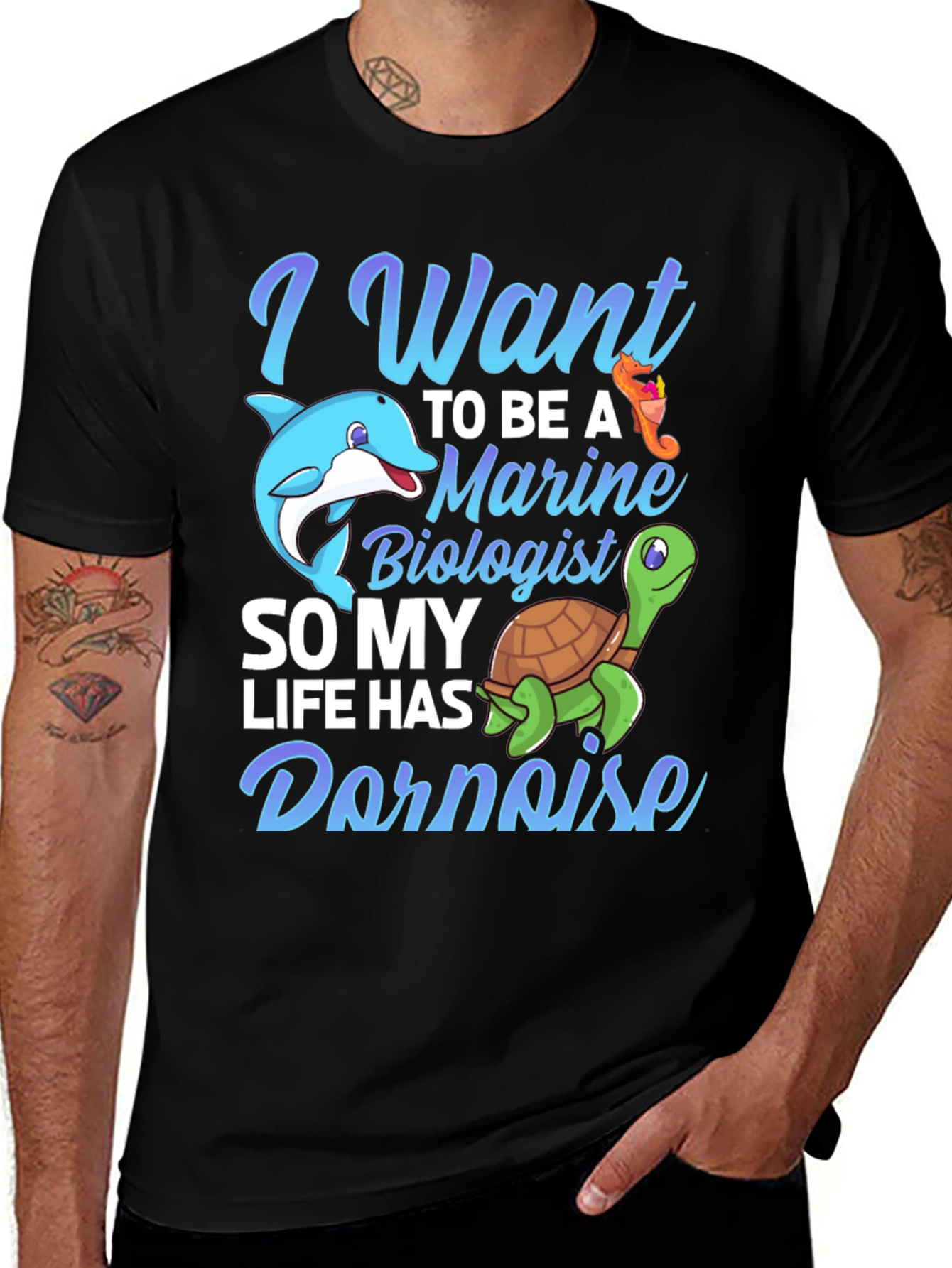 Variant 13 of Marine Biologist Pun T-Shirt: I Want Dorphins