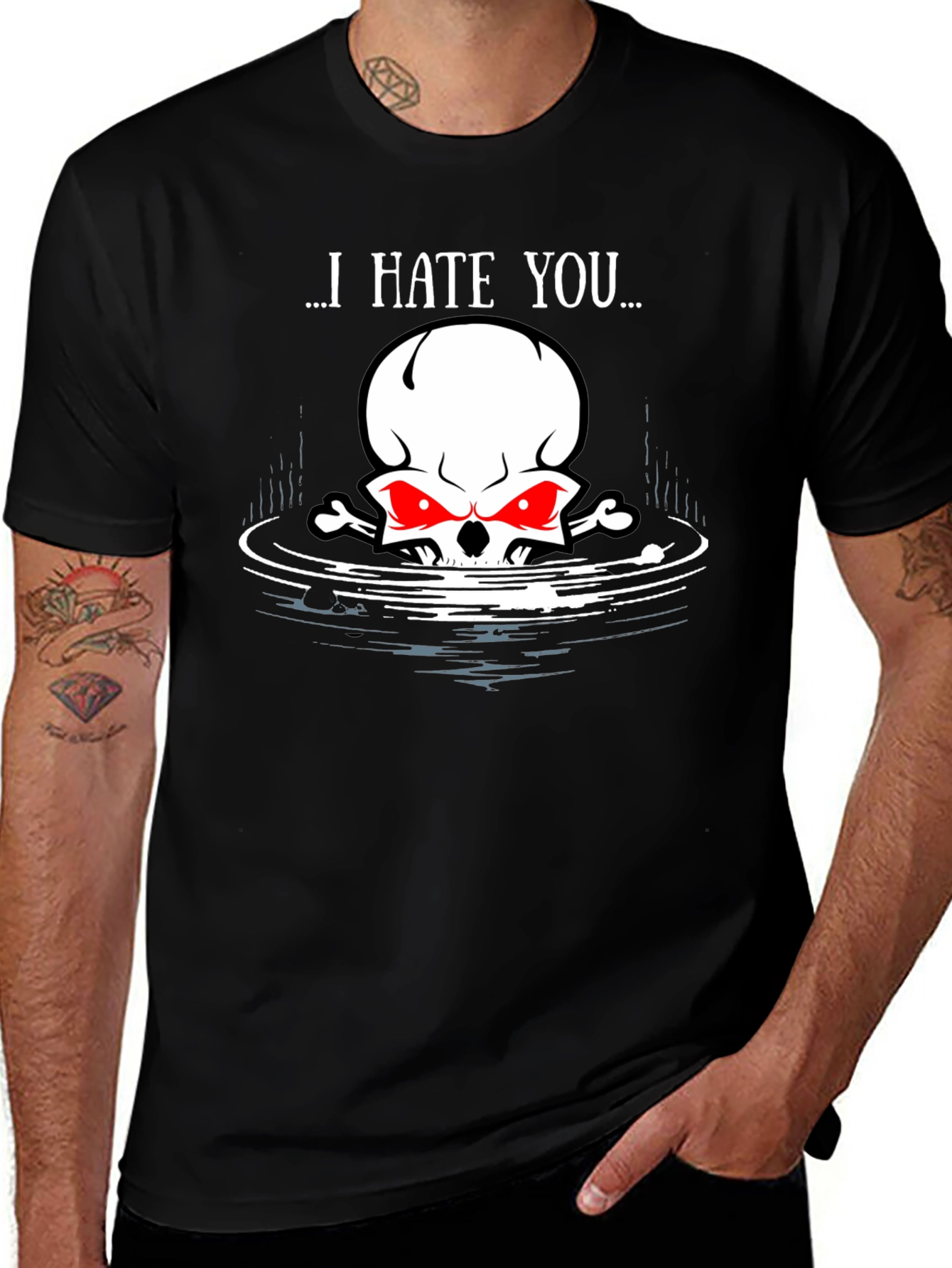 I Hate You Skull Graphic Tee