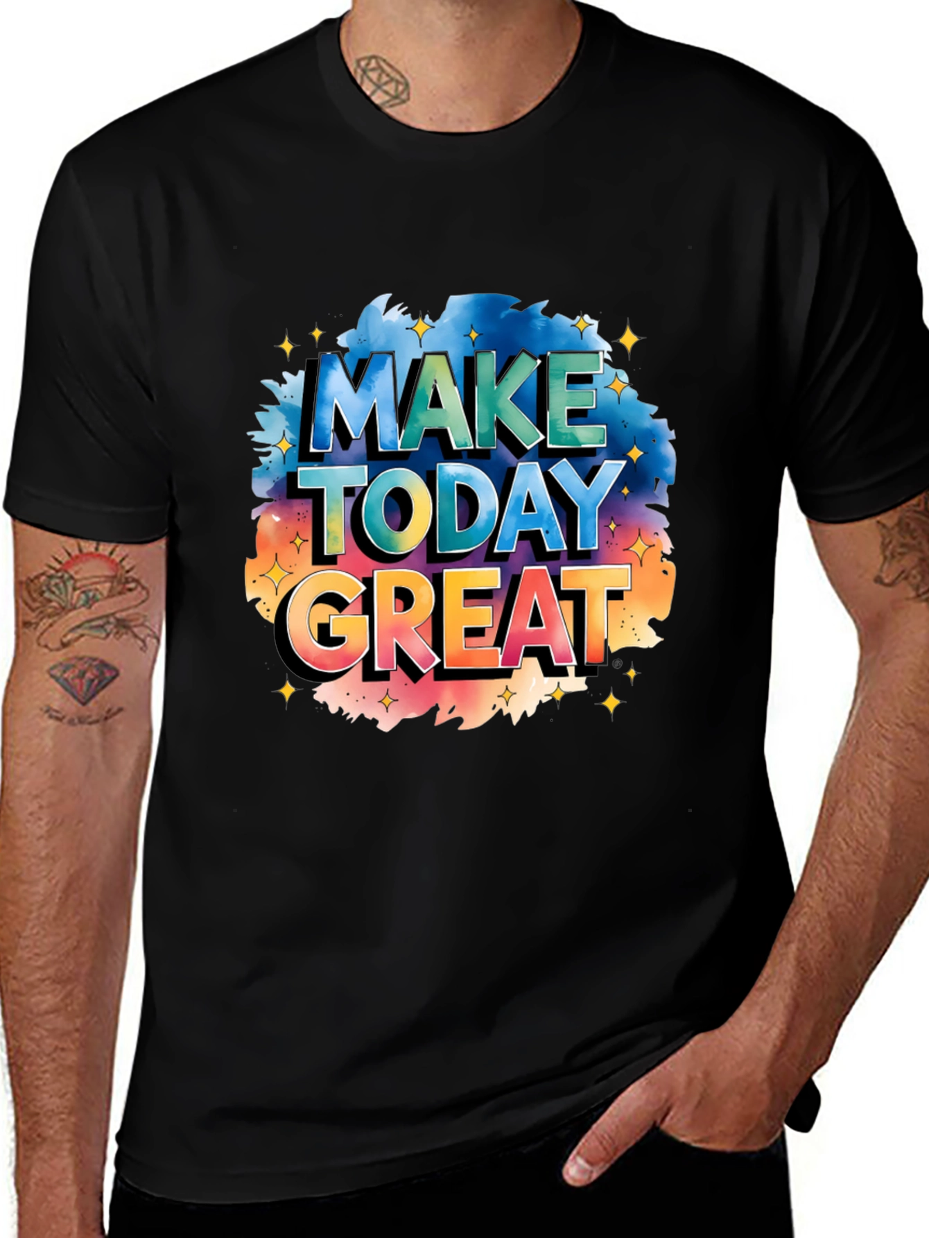Variant 25 of Make Today Great Graphic Tee - Stylish Black T-Shirt