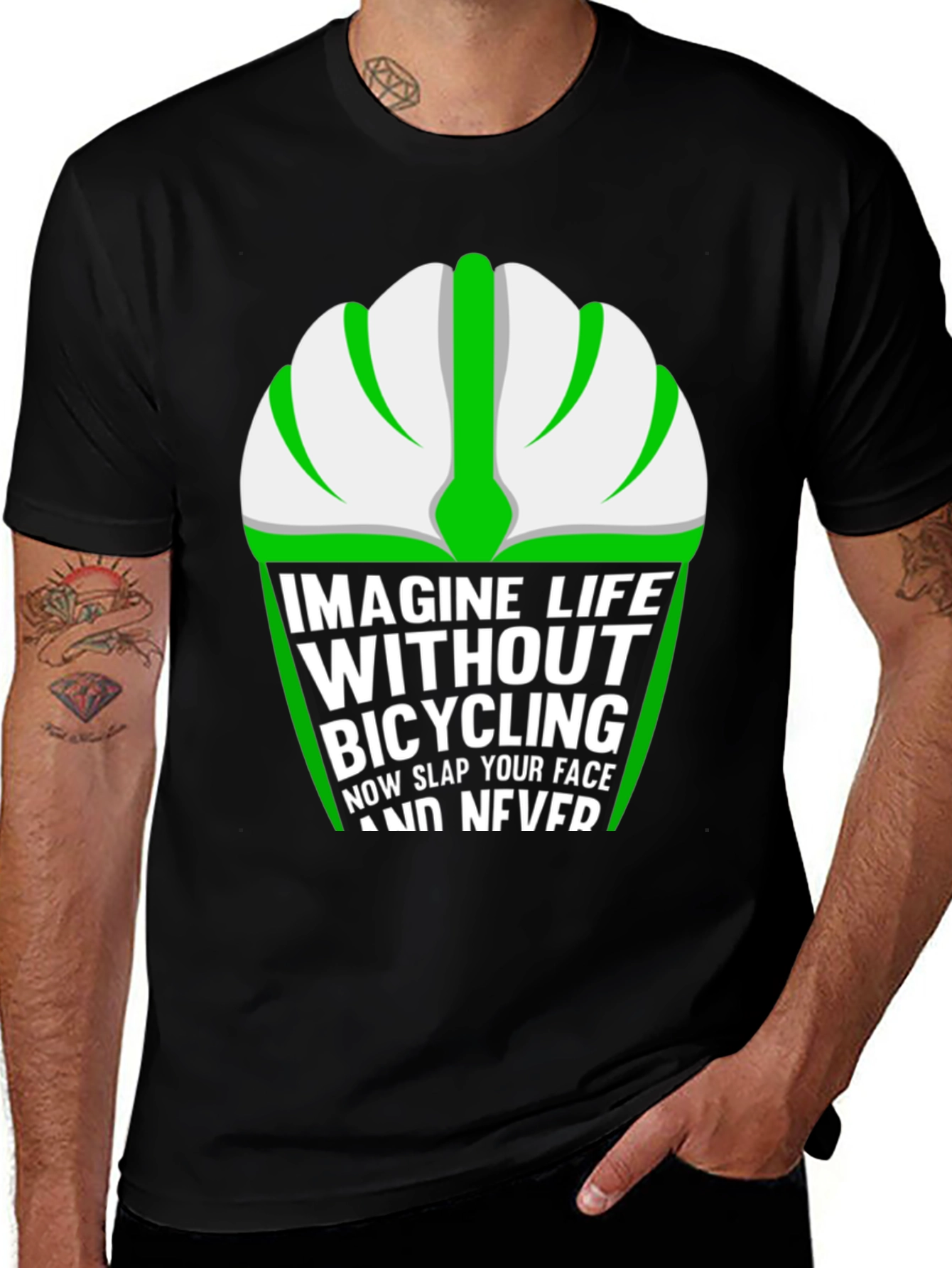 Variant 23 of Imagine Life Without Bicycling Graphic T-Shirt