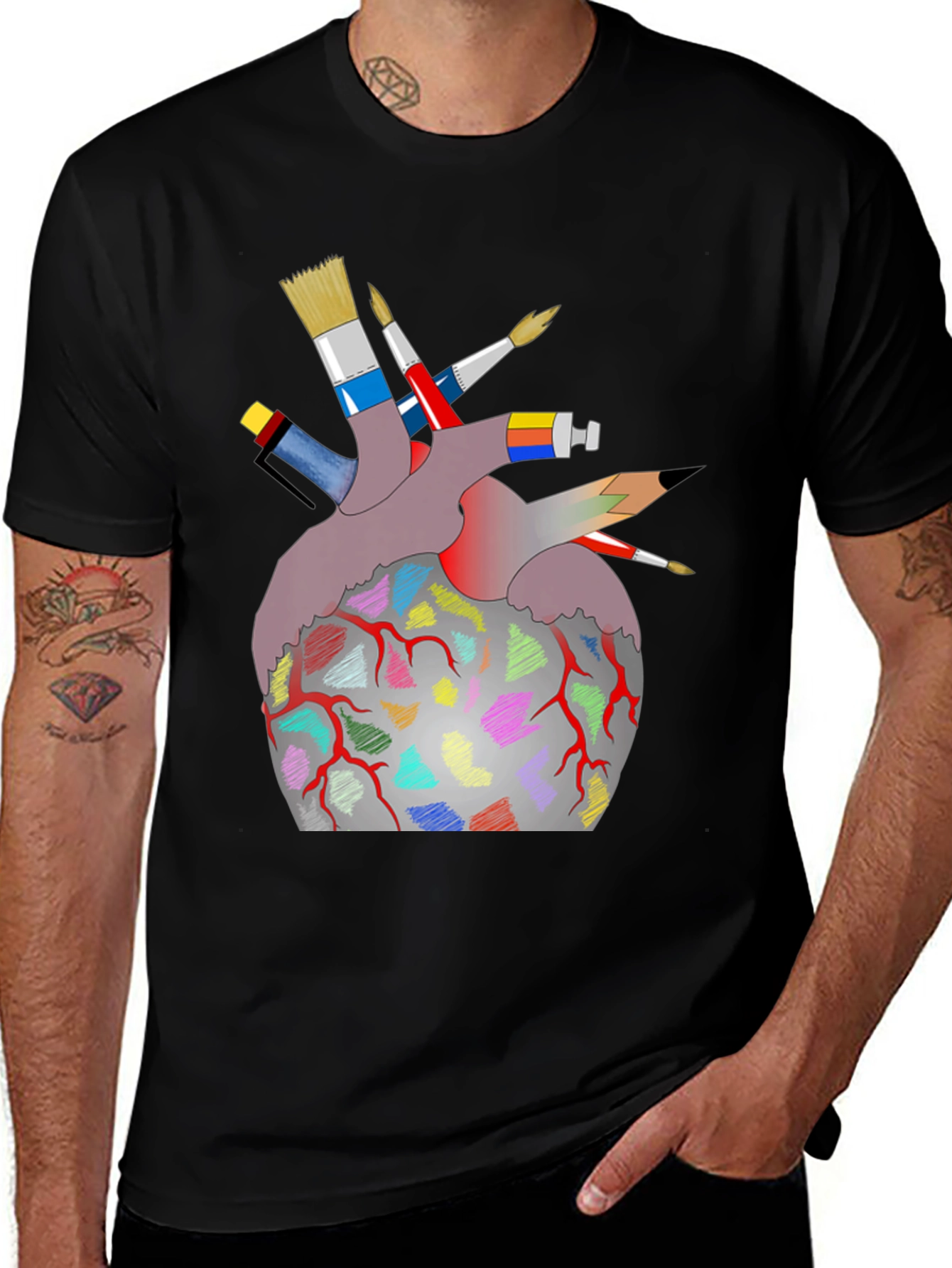 Variant 16 of Artist Heart T-Shirt - Creative Graphic Tee