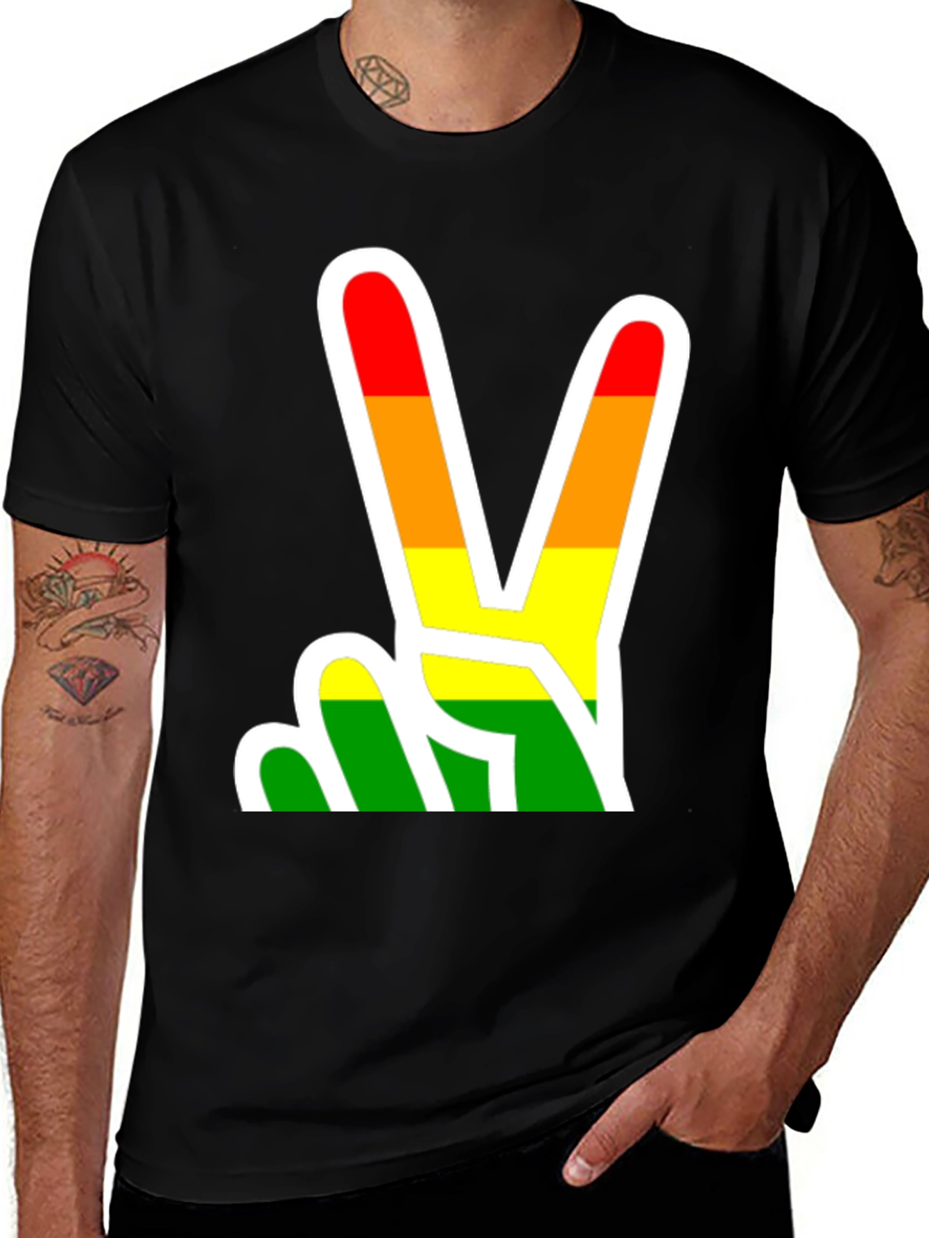 Variant 24 of Rainbow Peace Sign T-Shirt
