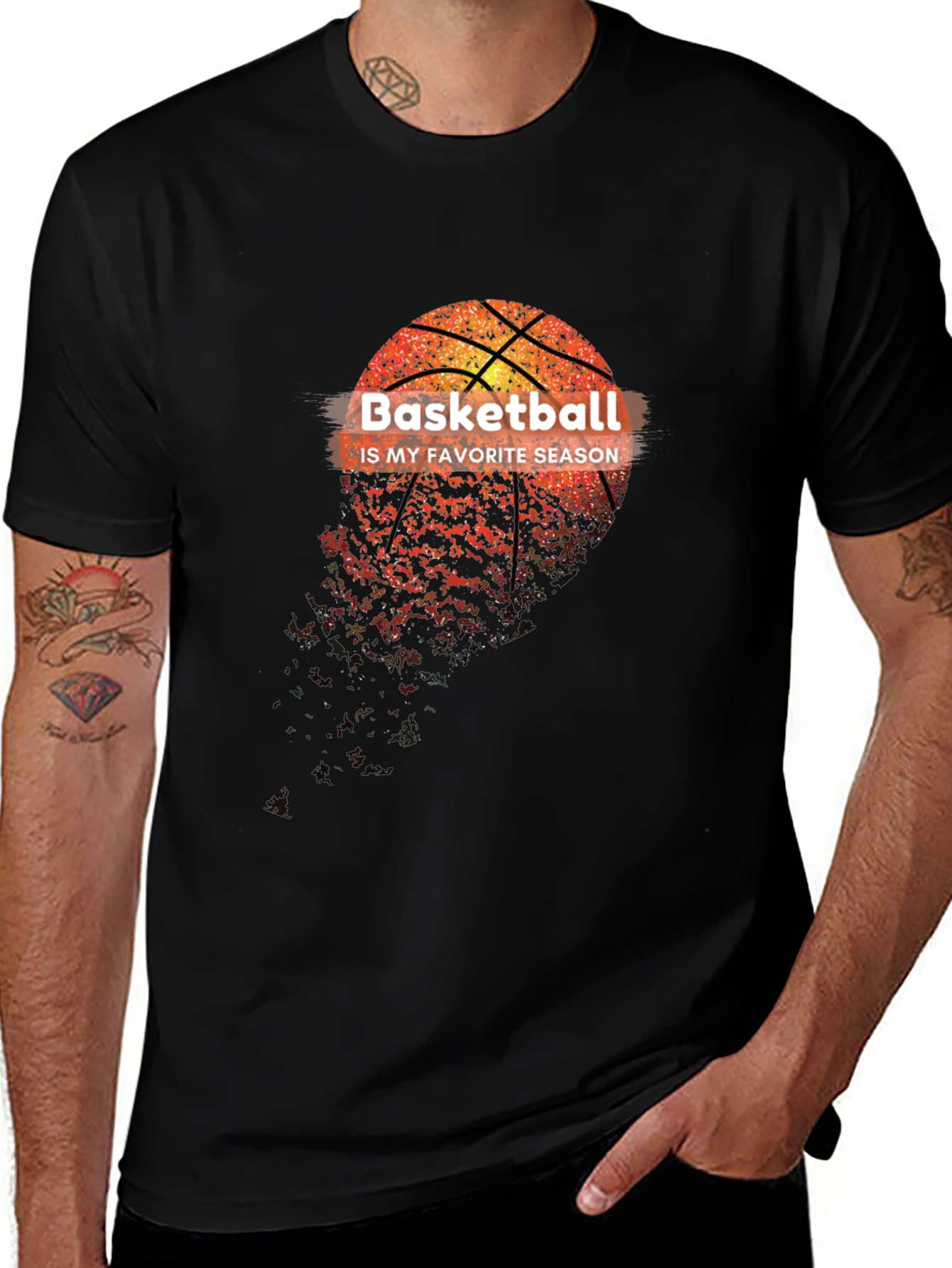 Variant 13 of Basketball Favorite Season Black T-Shirt