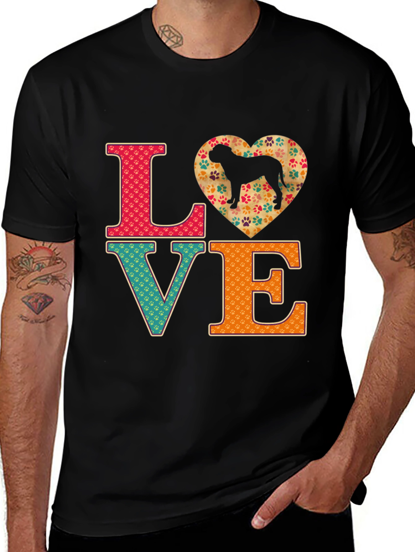 Love Dog Breed T-Shirt - Paw Print Heart Tee