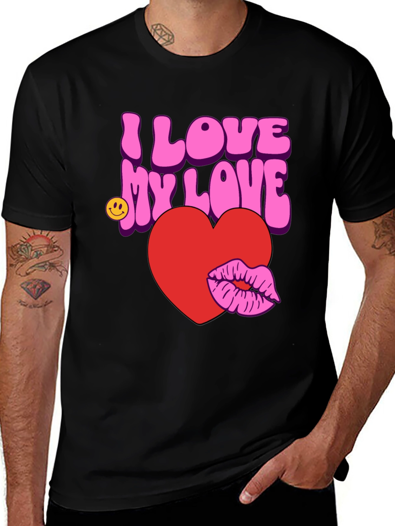 Variant 11 of I Love My Love Graphic Tee - Retro Valentine's Day Shirt