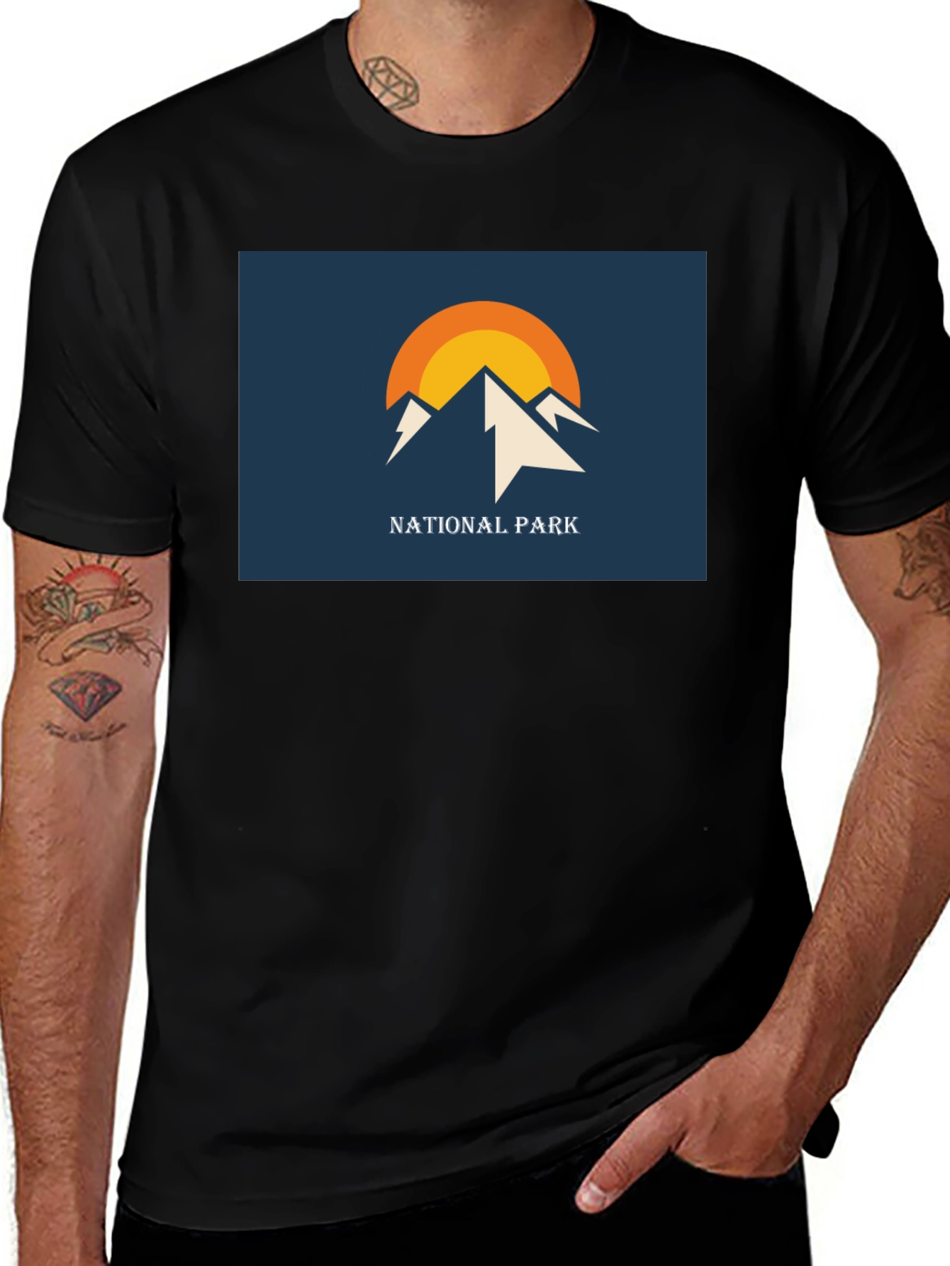 National Park Mountain Graphic Tee - Black
