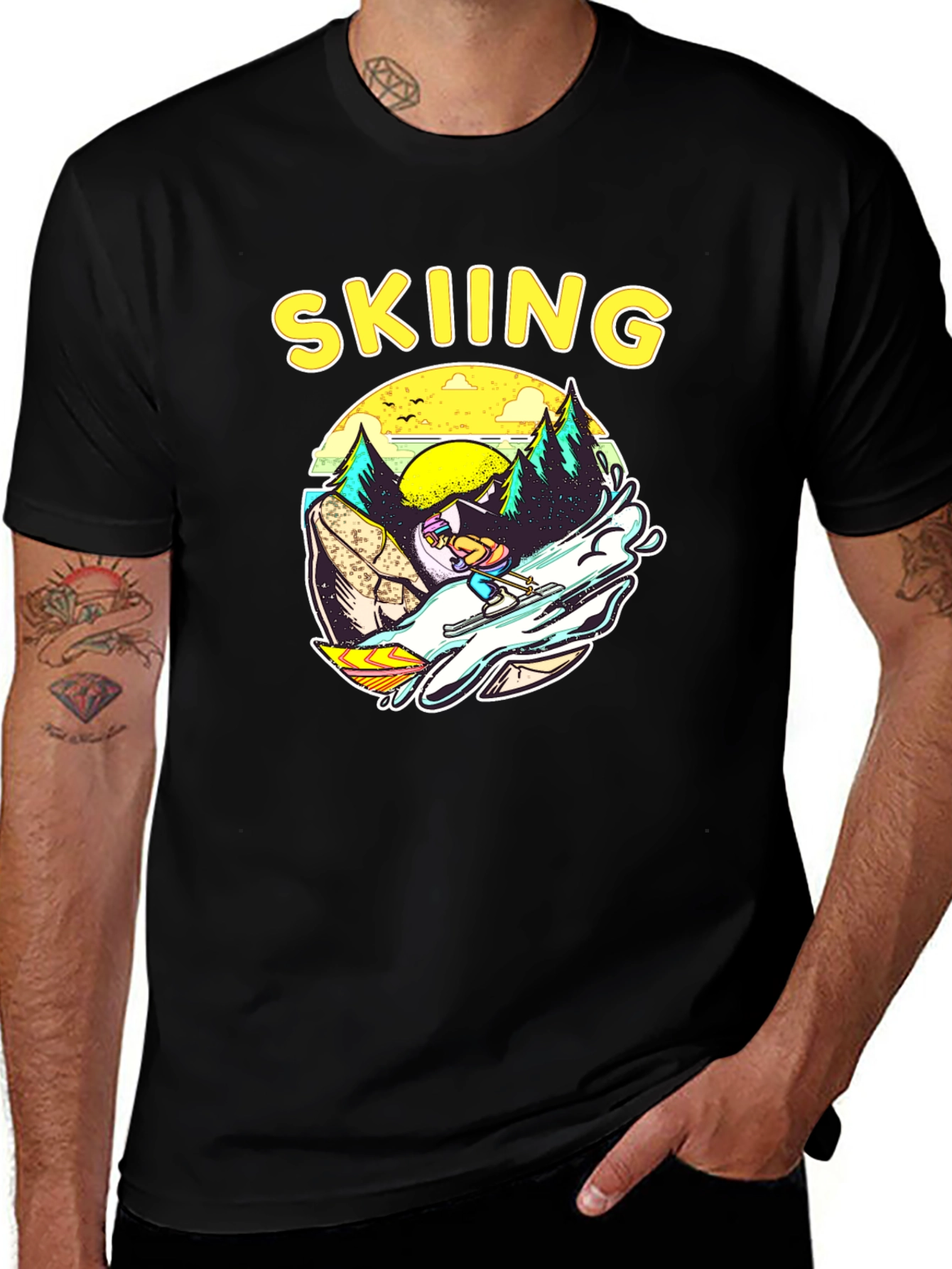 Variant 22 of Skiing Graphic Tee - Retro Winter Sports T-Shirt