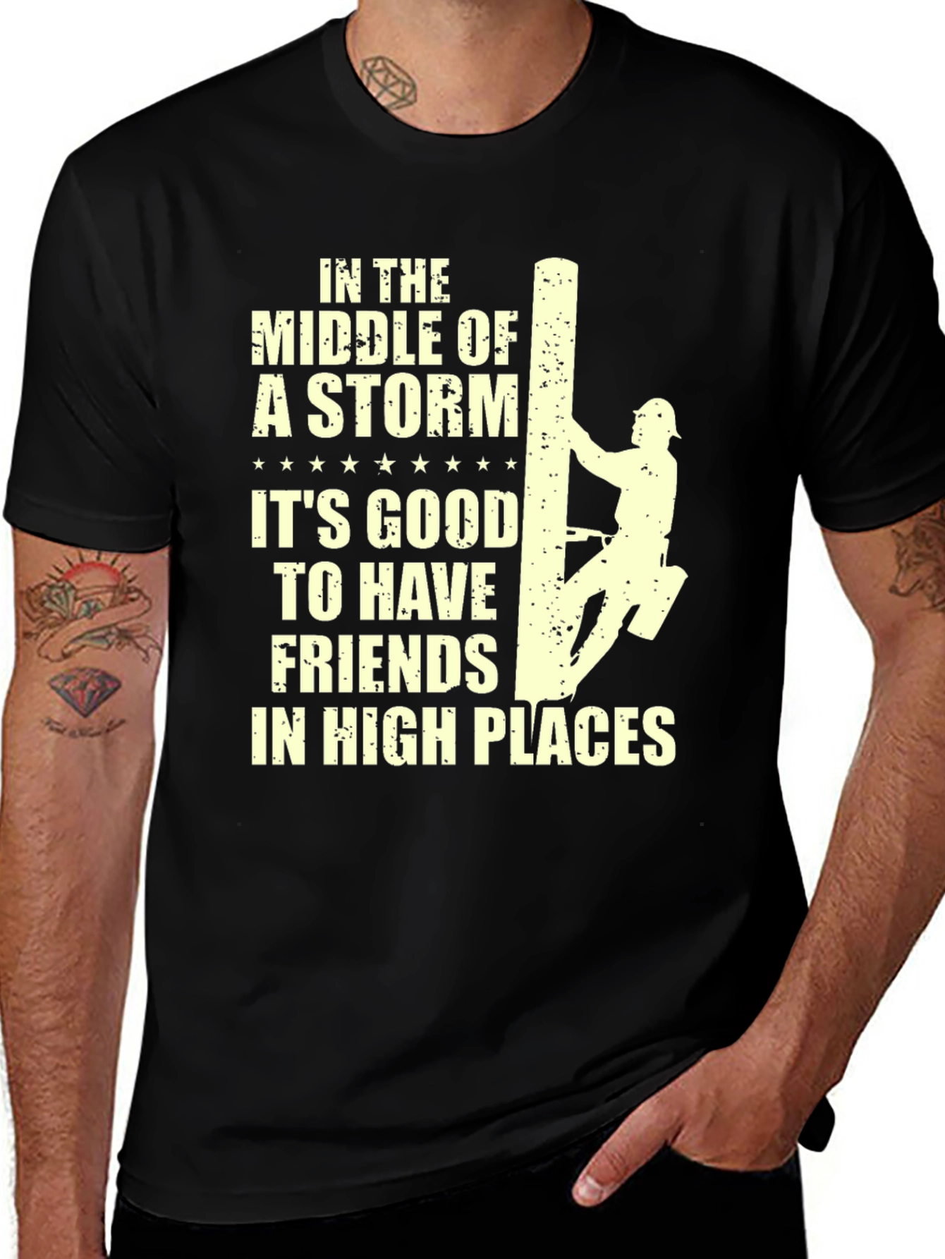 Variant 10 of Lineman T-Shirt - In the Middle of a Storm