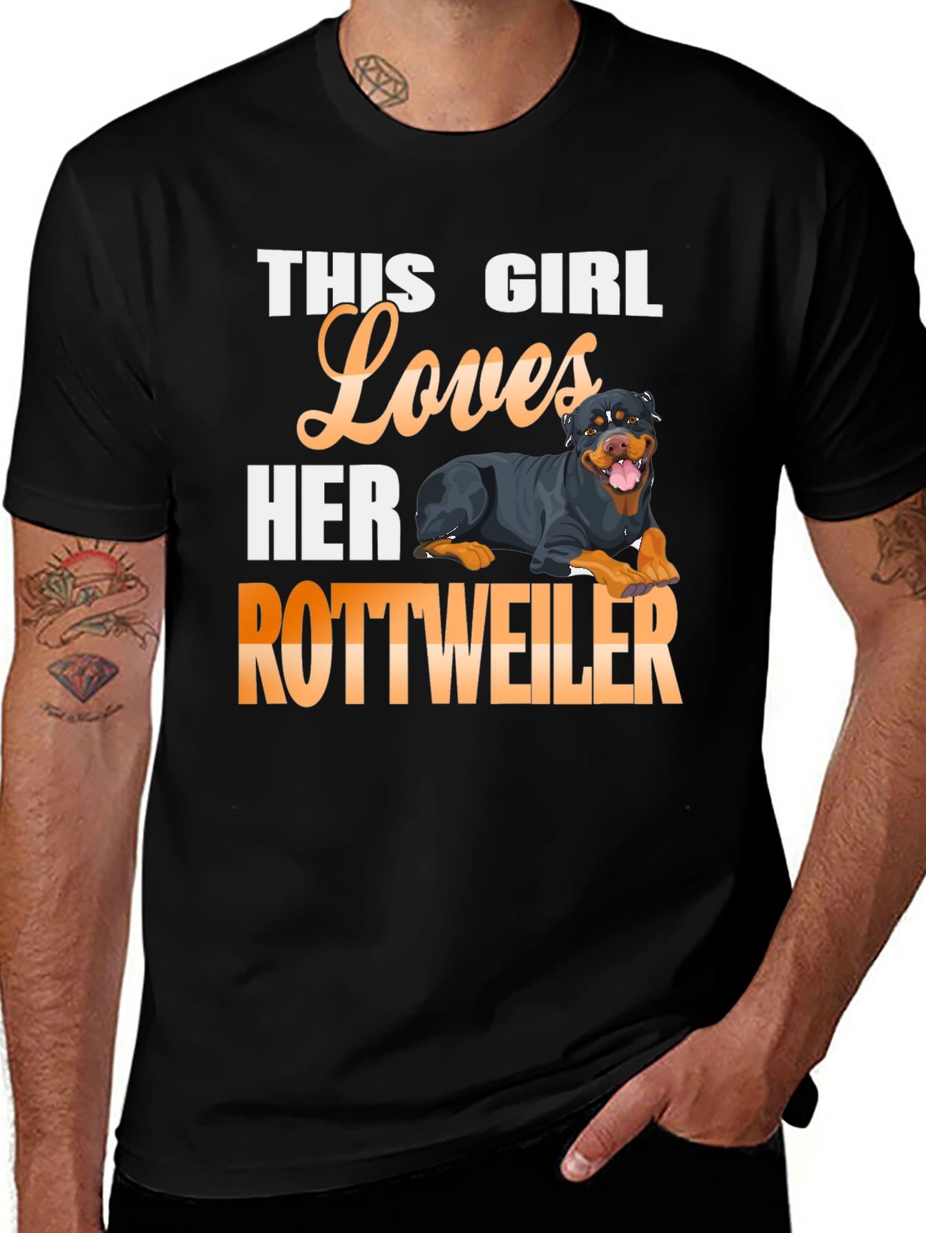 Variant 23 of This Girl Loves Her Rottweiler Graphic T-Shirt