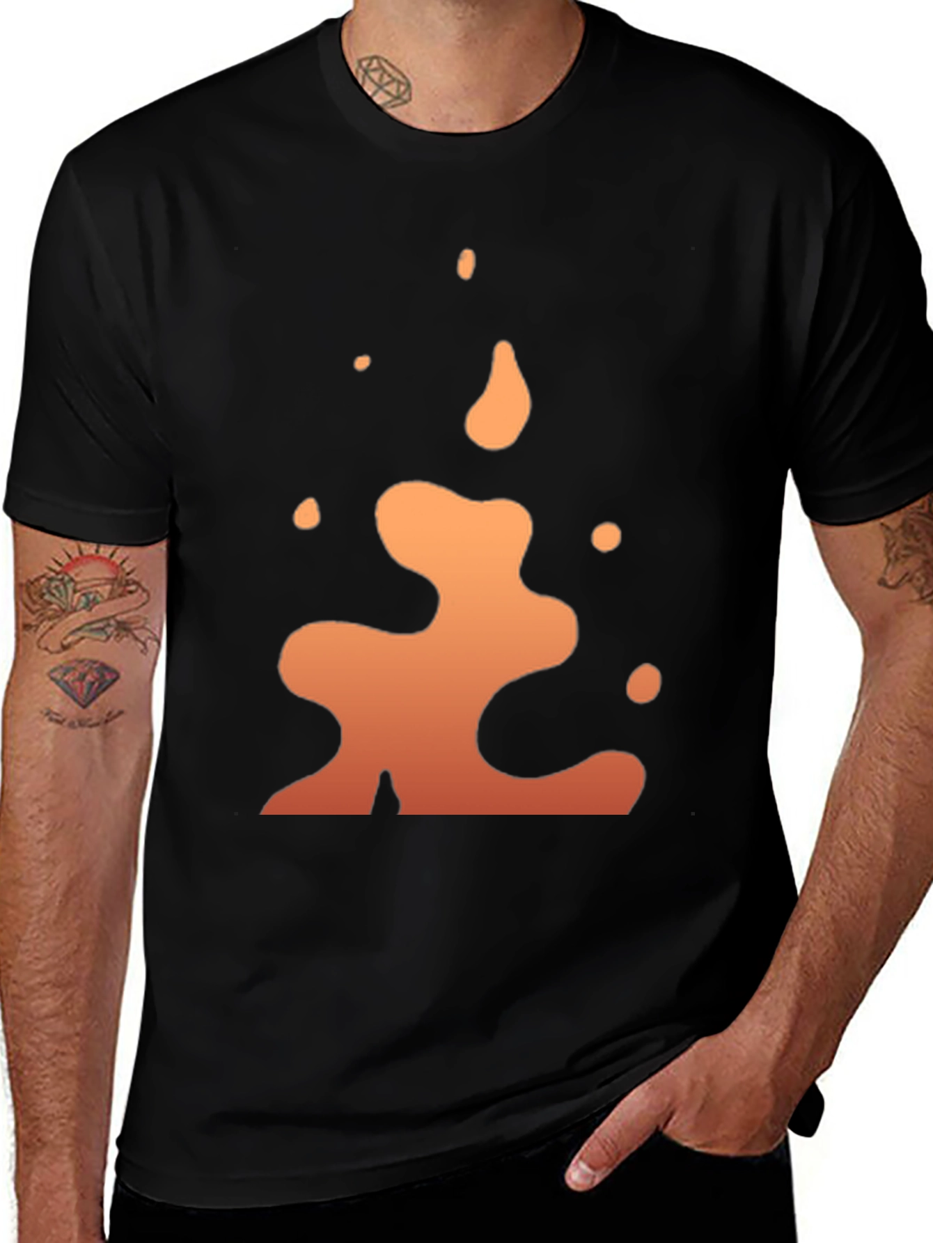 Variant 30 of Abstract Flame Graphic Black T-Shirt