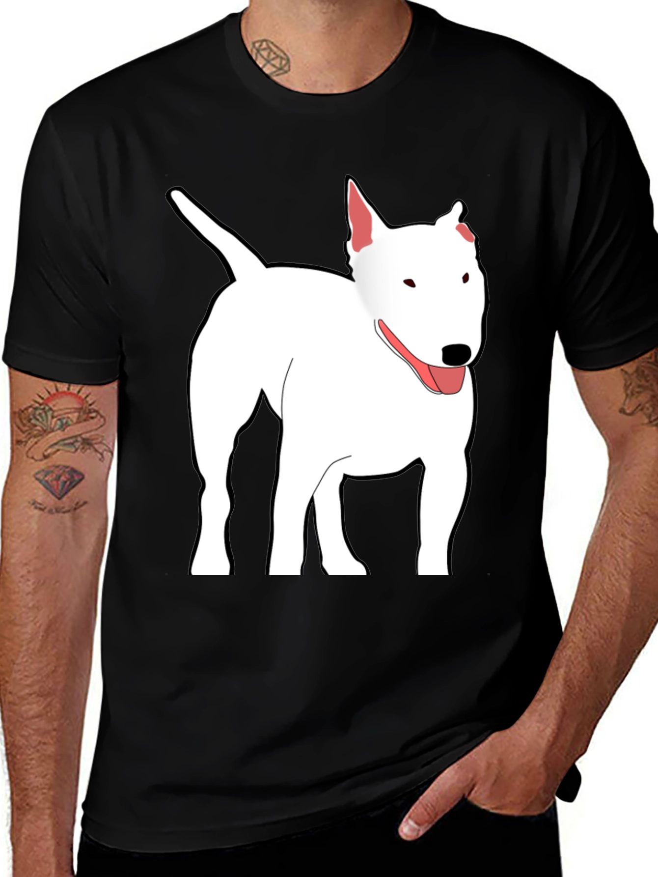 Variant 14 of Bull Terrier Graphic Print Black T-Shirt