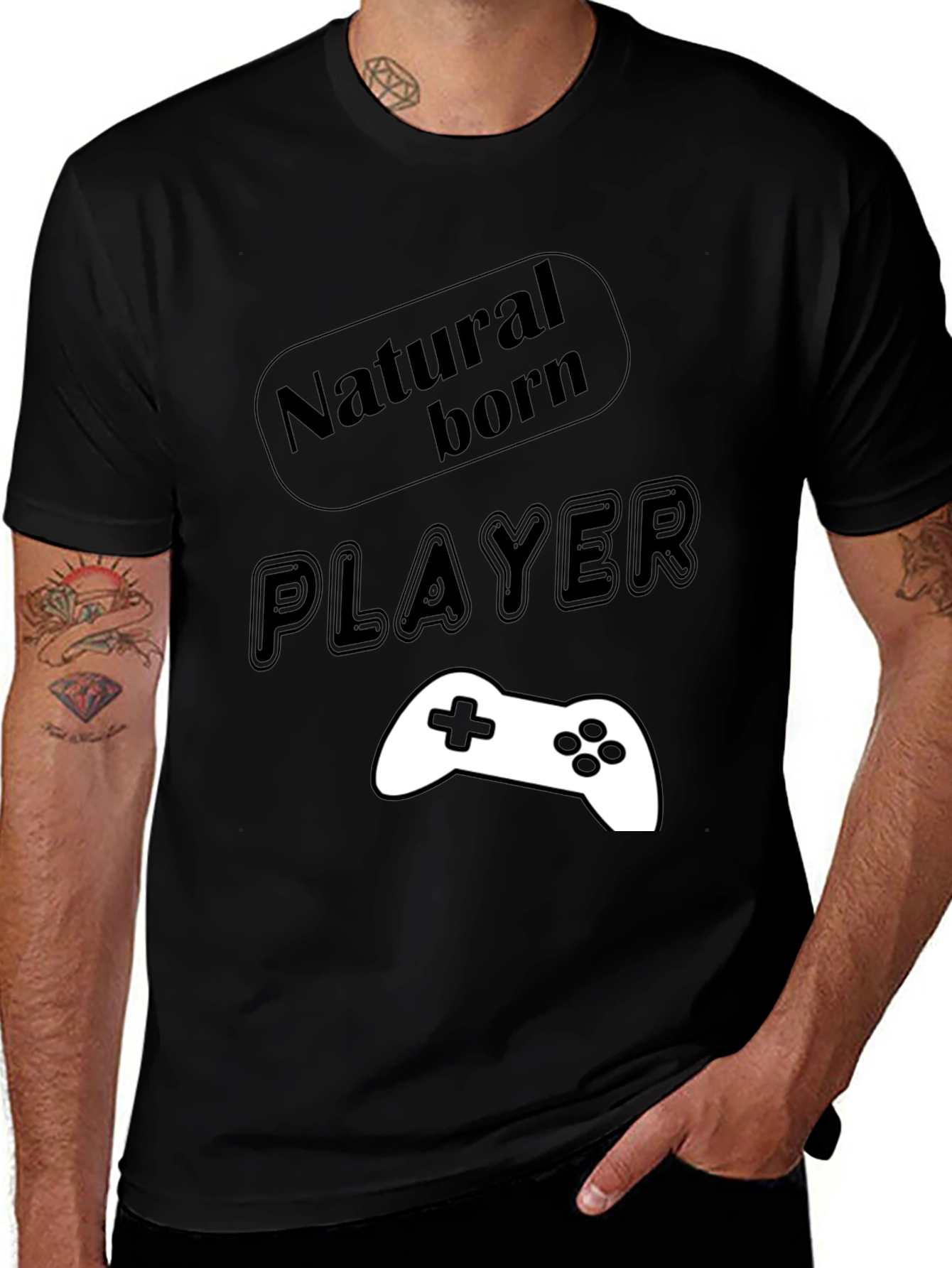 Variant 15 of Natural Born Player Black T-Shirt