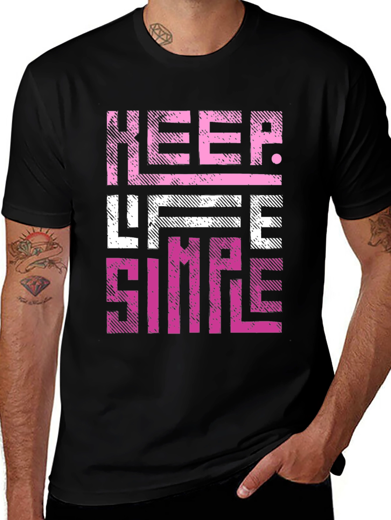 Variant 14 of Keep Life Simple Graphic Tee - Black