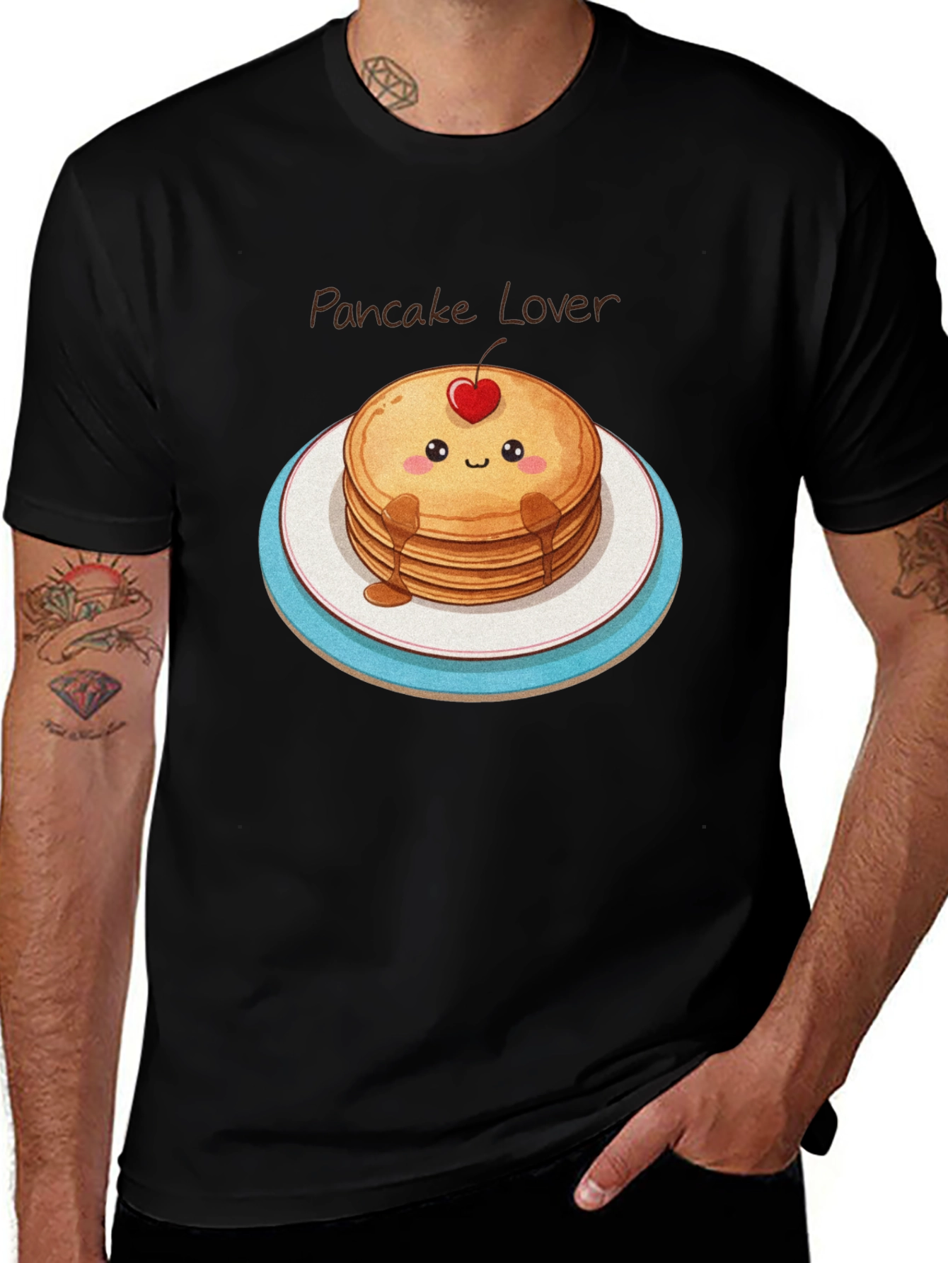 Variant 16 of Pancake Lover Graphic Tee - Kawaii Food Shirt