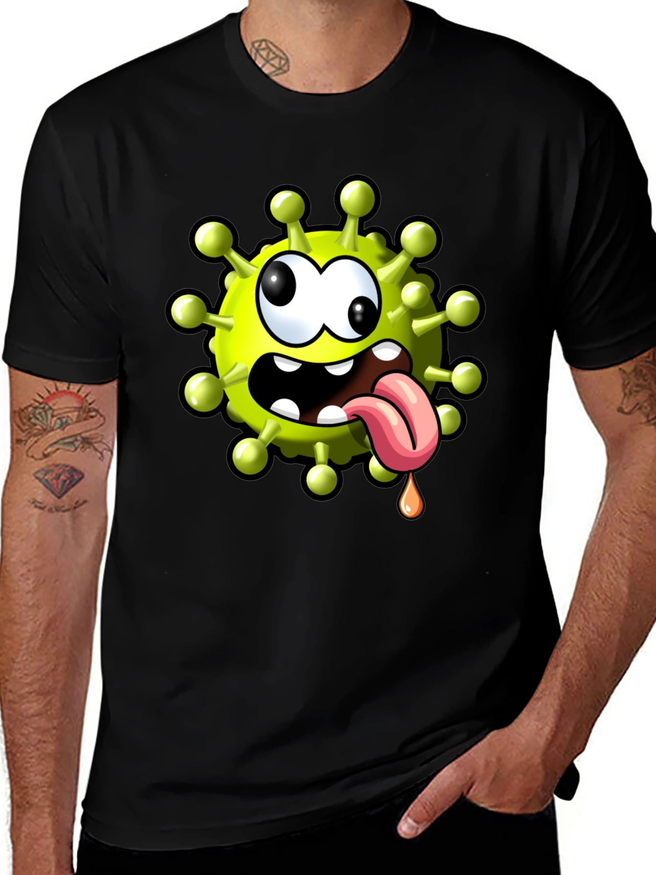 Variant 21 of Cartoon Virus Graphic Tee - Funny Novelty T-Shirt