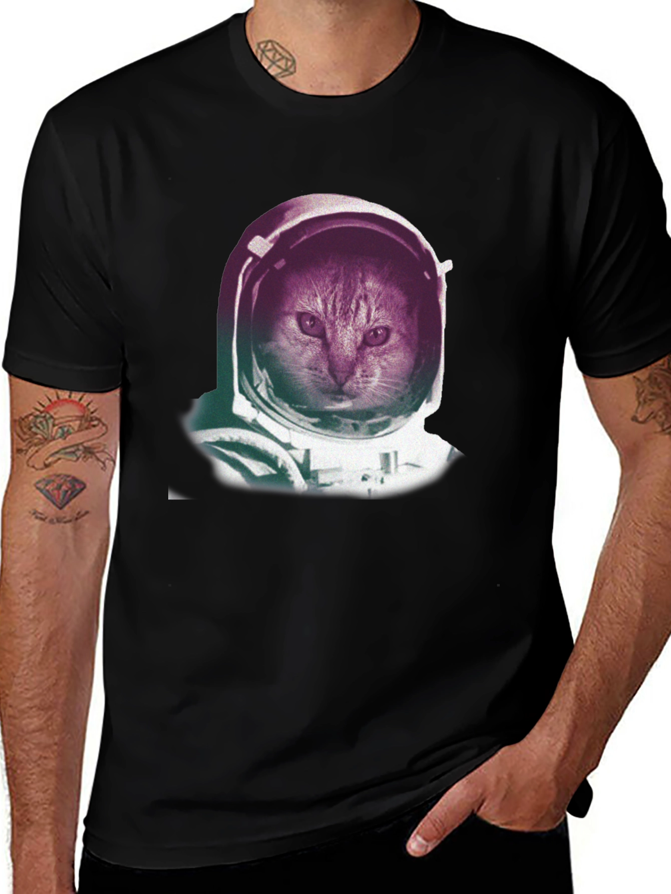 Variant 13 of Astronaut Cat T-Shirt - Space Kitten Tee