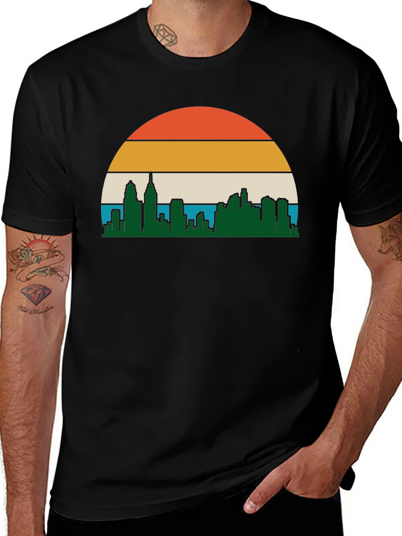 Variant 25 of Retro Skyline T-Shirt - Vintage Cityscape Tee