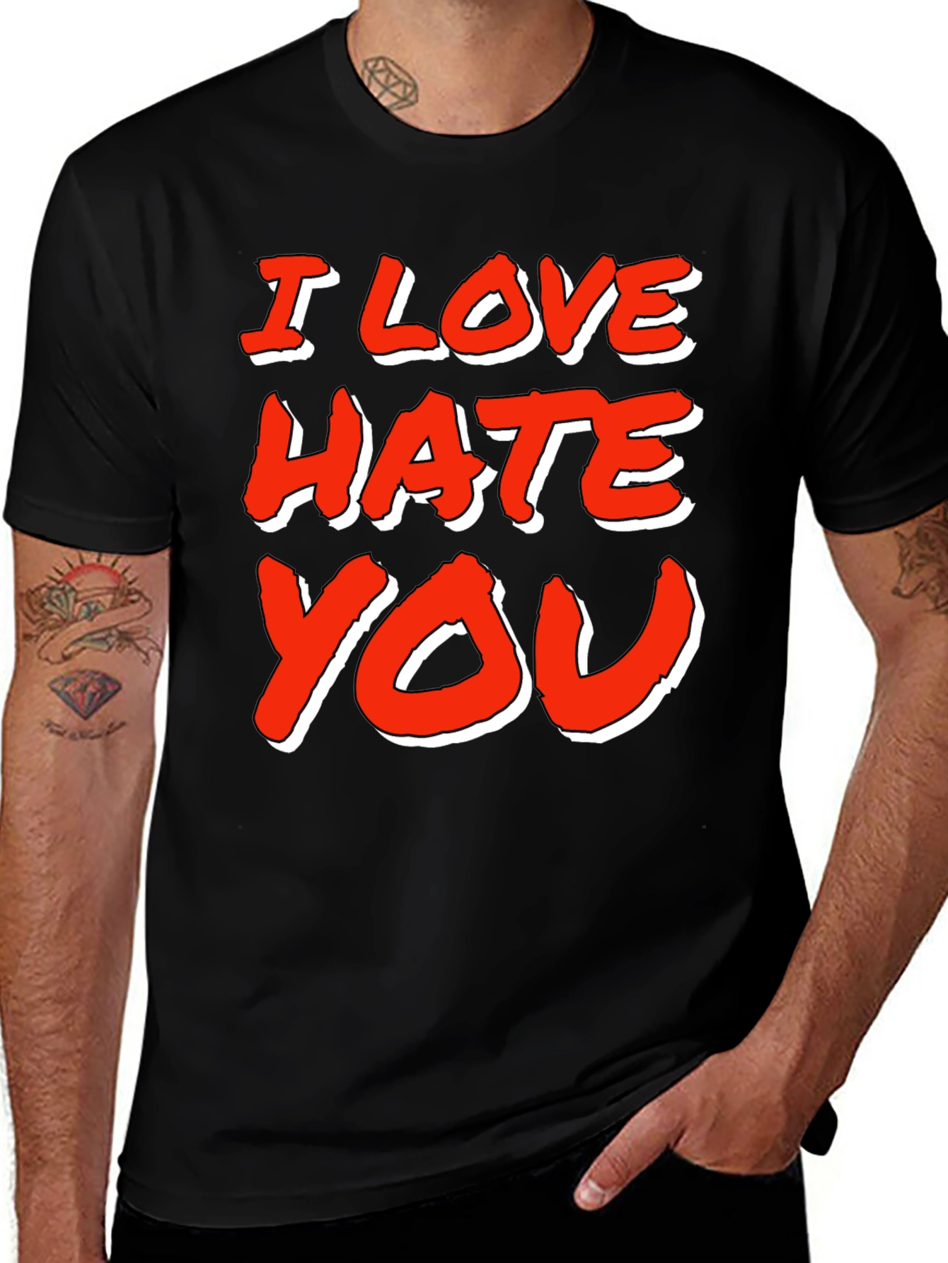 Variant 3 of I Love Hate You Graphic T-Shirt - Trendy Sarcastic Tee