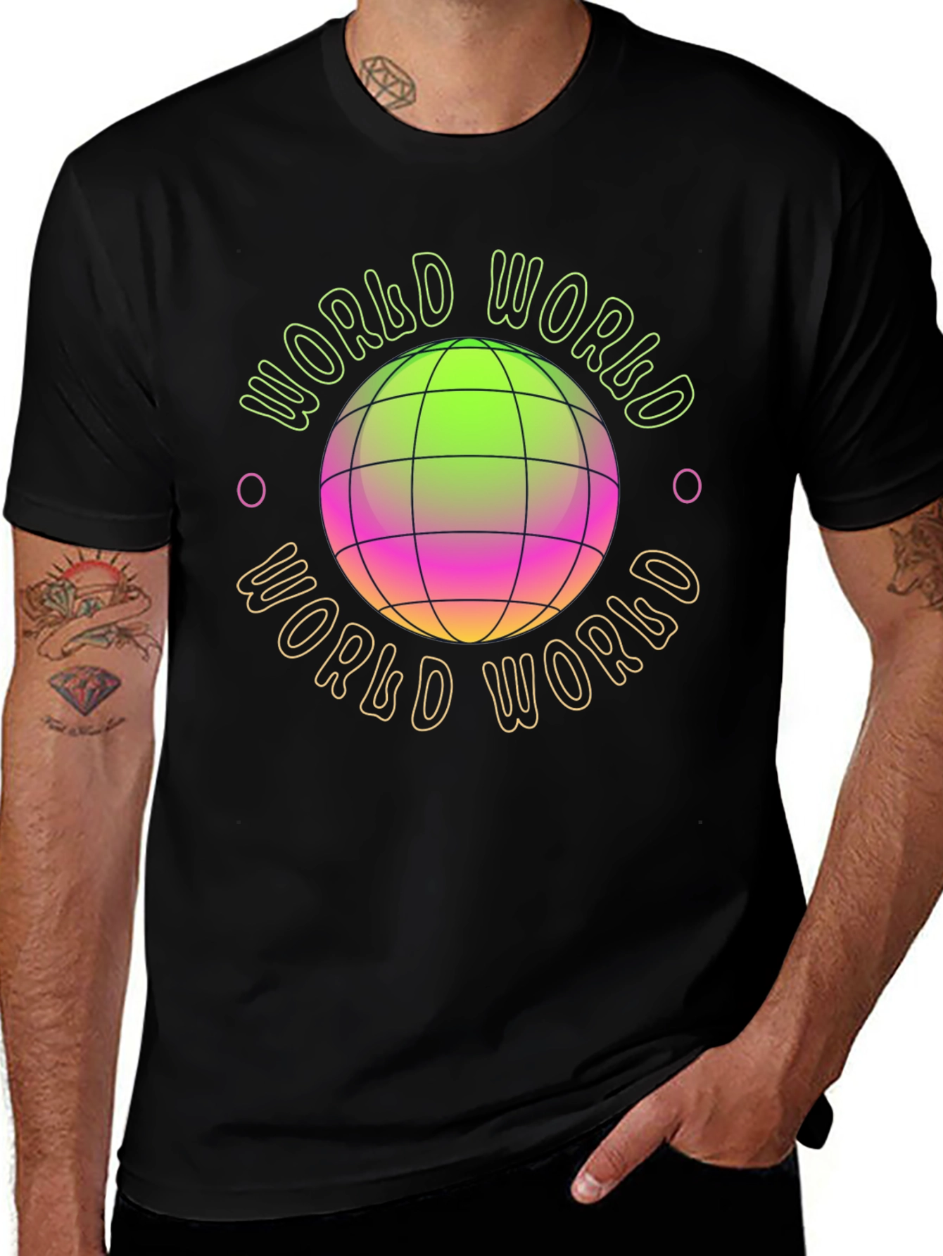 Variant 28 of World Graphic Print Black T-Shirt