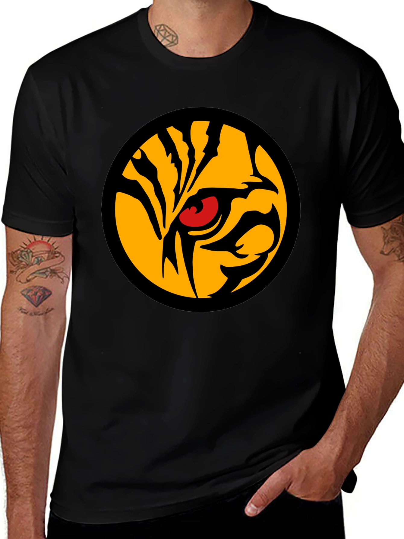 Variant 15 of Tiger Eye Graphic Tee - Men's Black T-Shirt