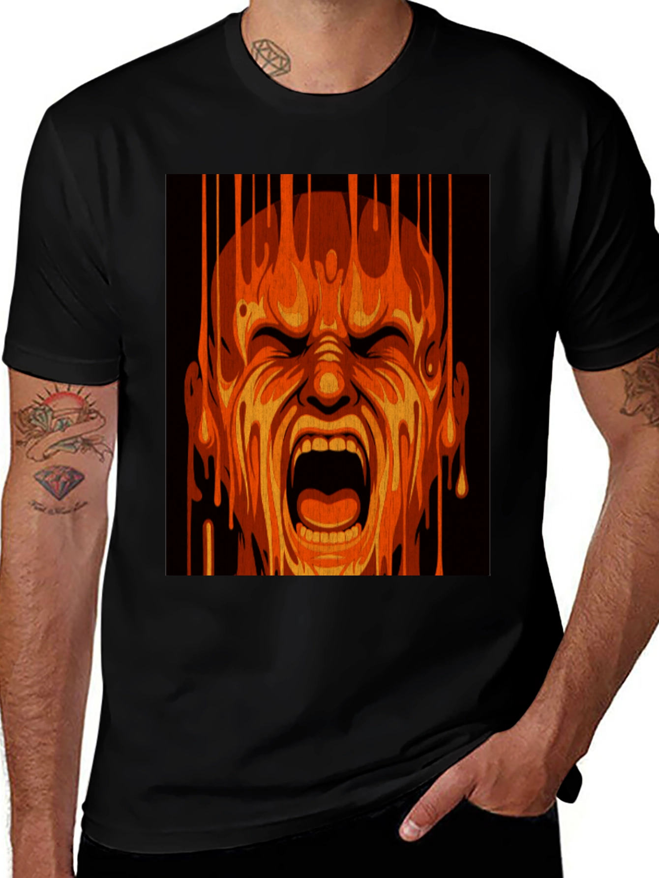 Variant 15 of Fiery Scream Graphic Tee - Bold Statement Shirt