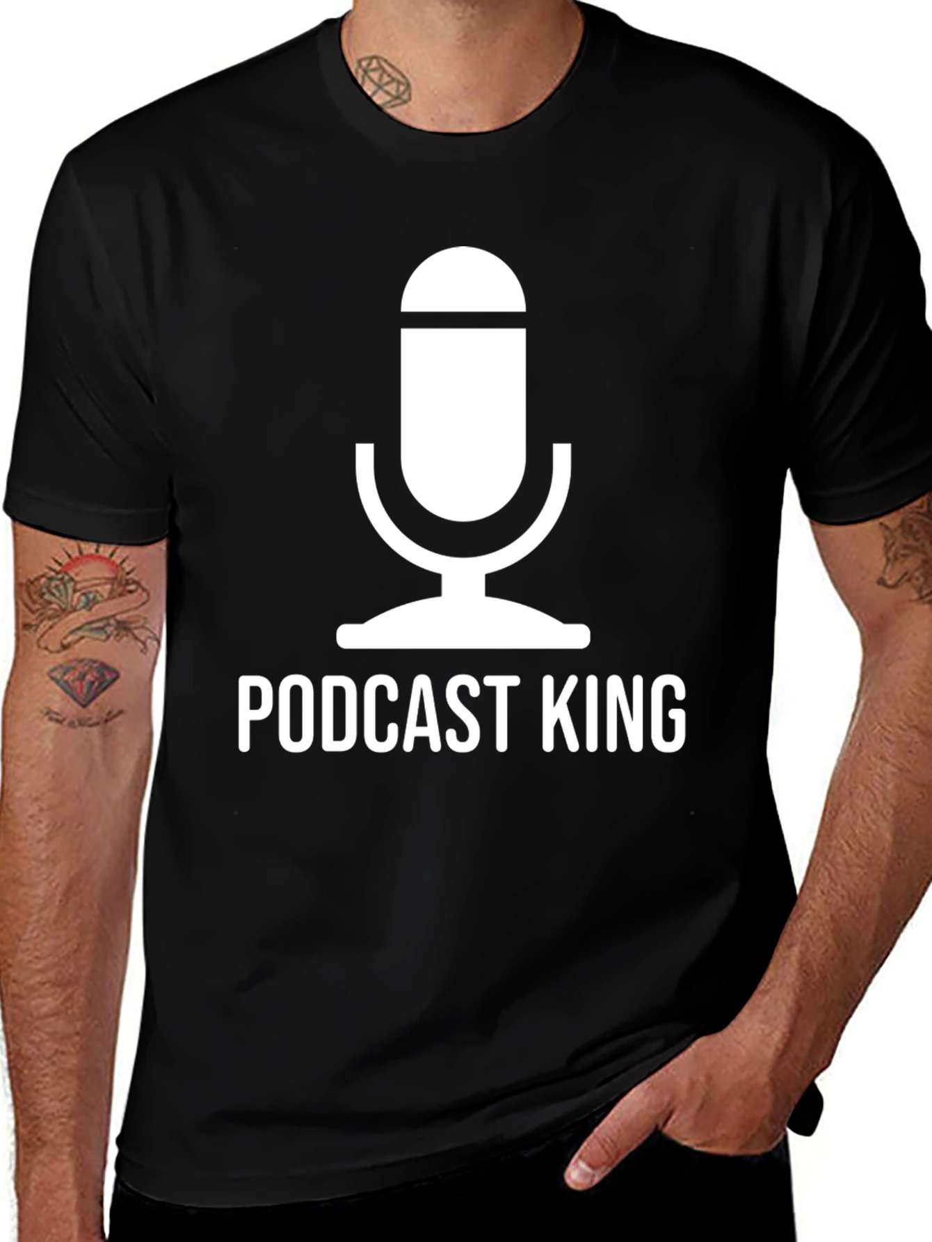 Variant 23 of Podcast King Graphic Tee - Black