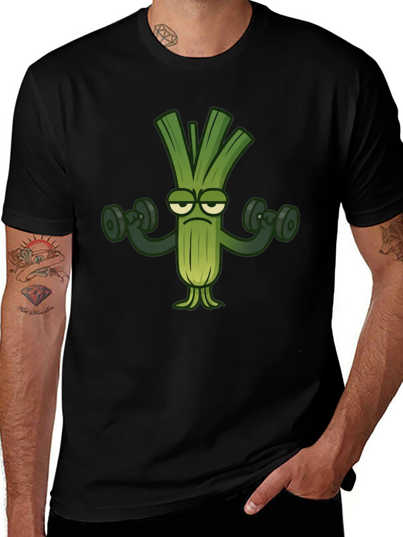 Variant 18 of Funny Leek Lifting Weights T-Shirt