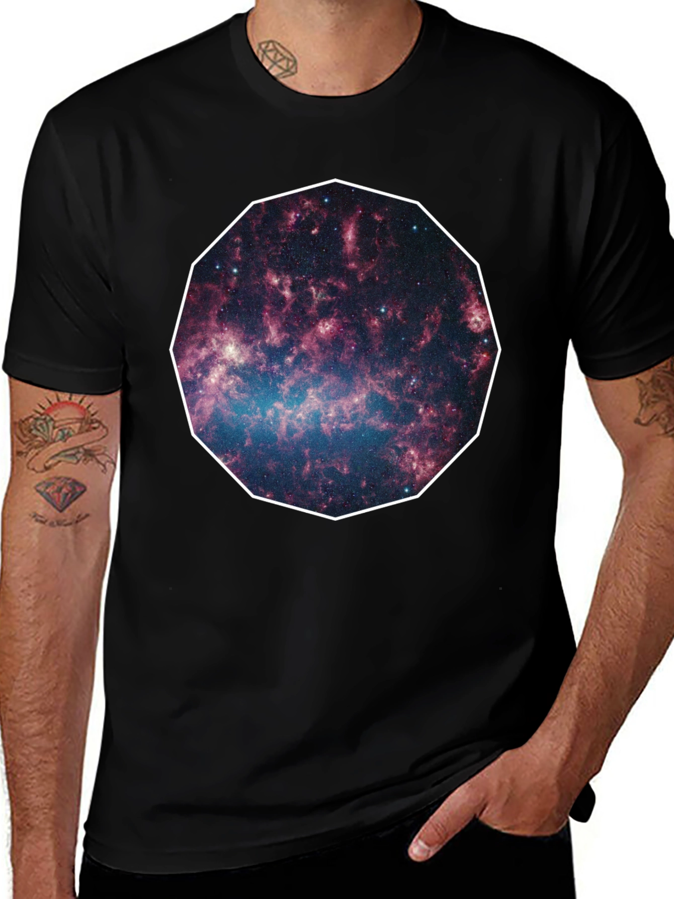 Variant 27 of Galaxy Print Black Tee