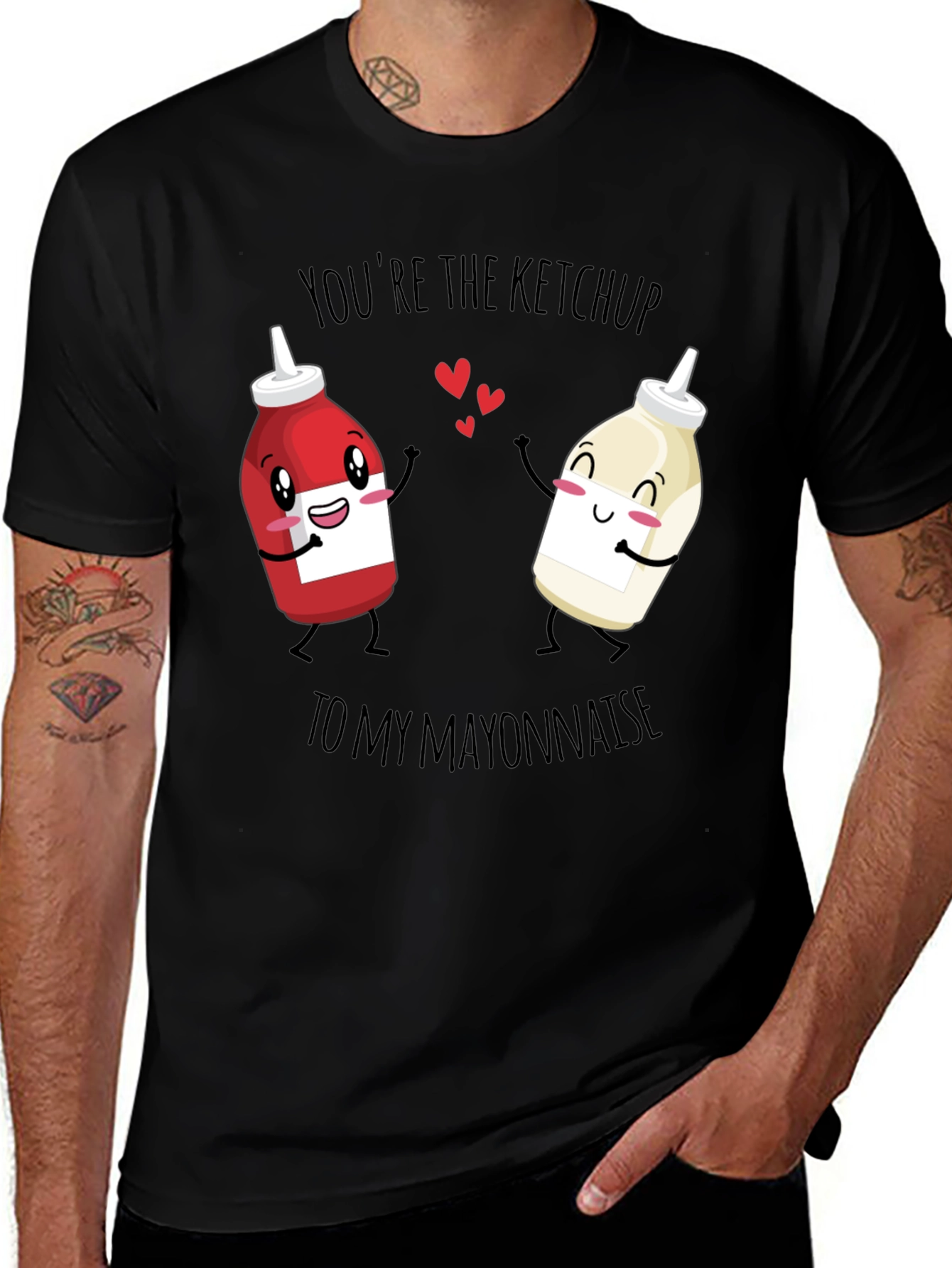 Variant 21 of Ketchup to My Mayonnaise Graphic Tee - Cute Couples Shirt