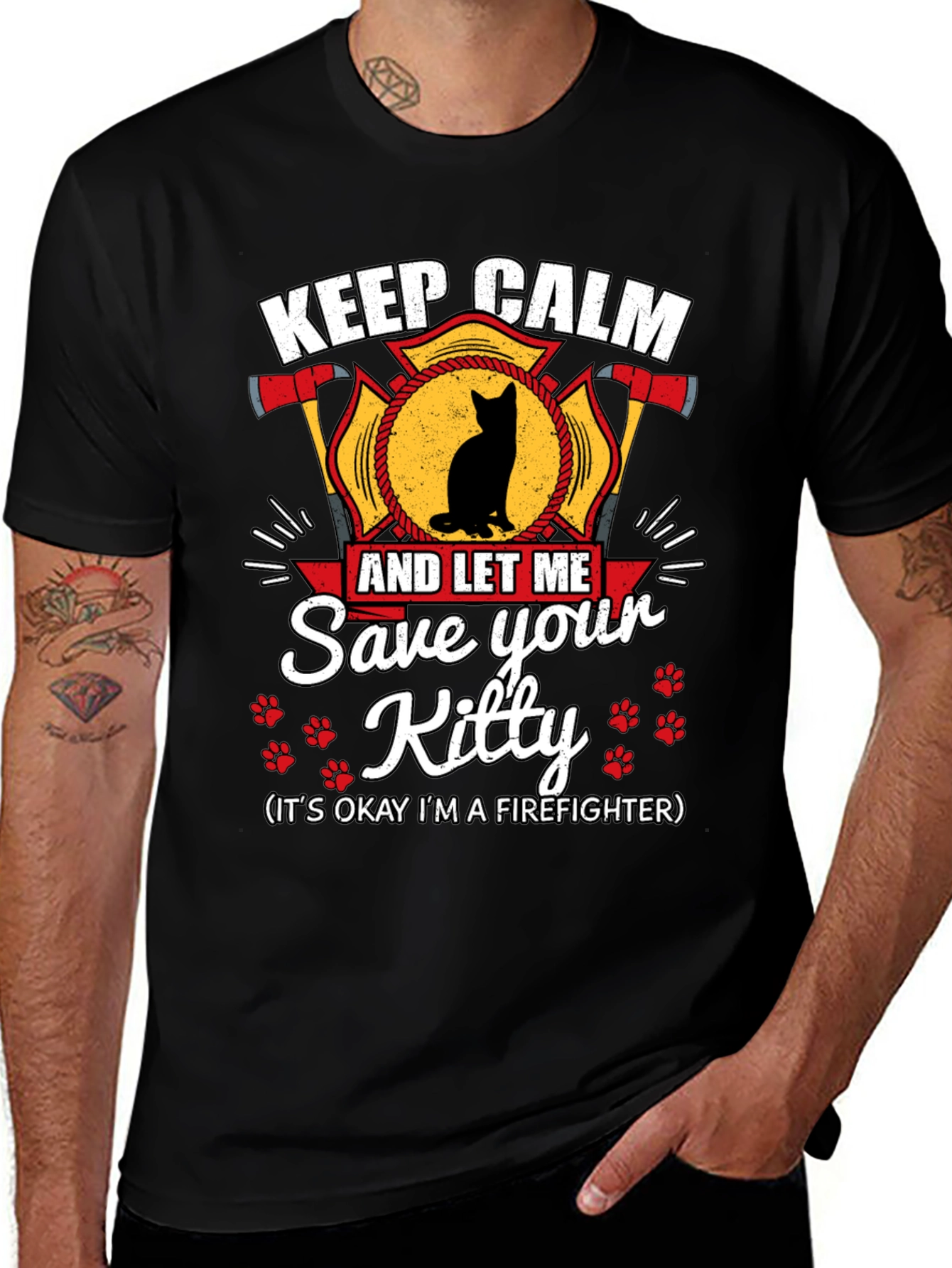 Variant 7 of Keep Calm Save Your Kitty Firefighter T-Shirt