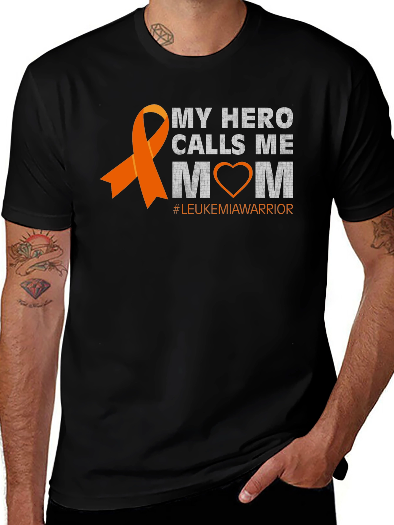 Variant 9 of My Hero Calls Me Mom Leukemia Awareness T-Shirt