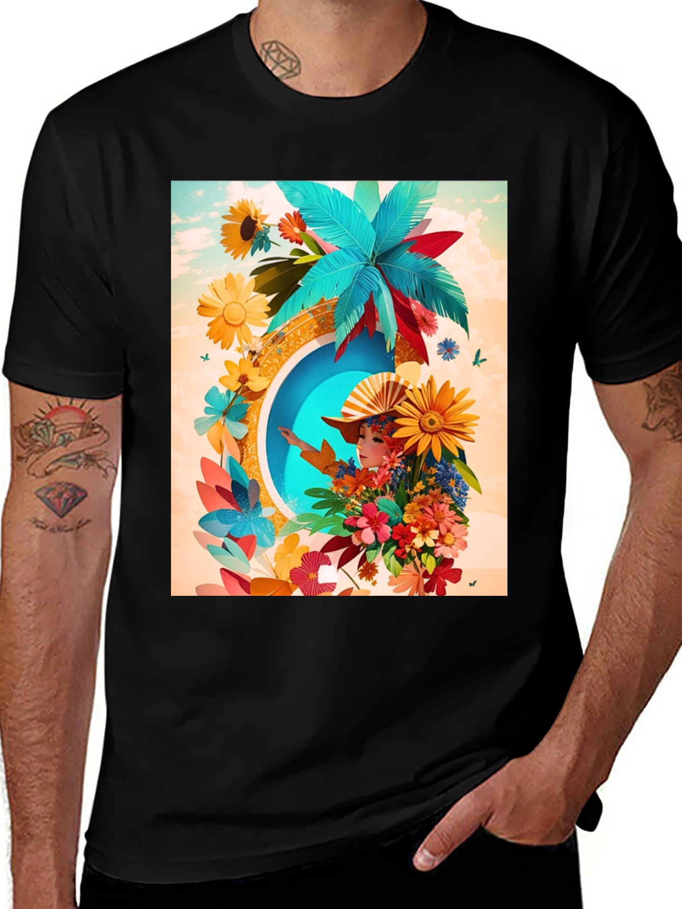 Variant 5 of Floral Fantasy Graphic Tee