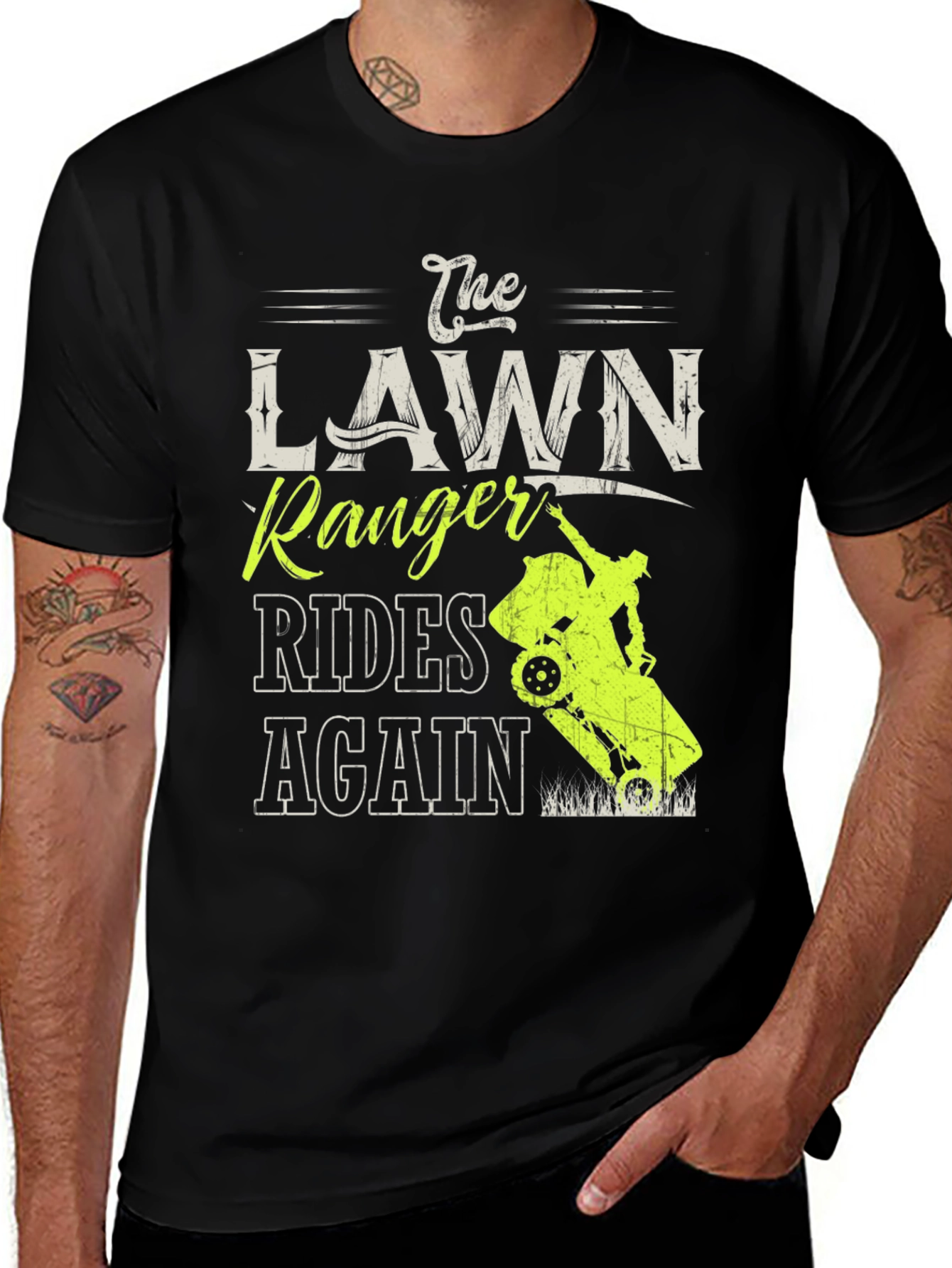 The Lawn Ranger Rides Again T-Shirt - Black