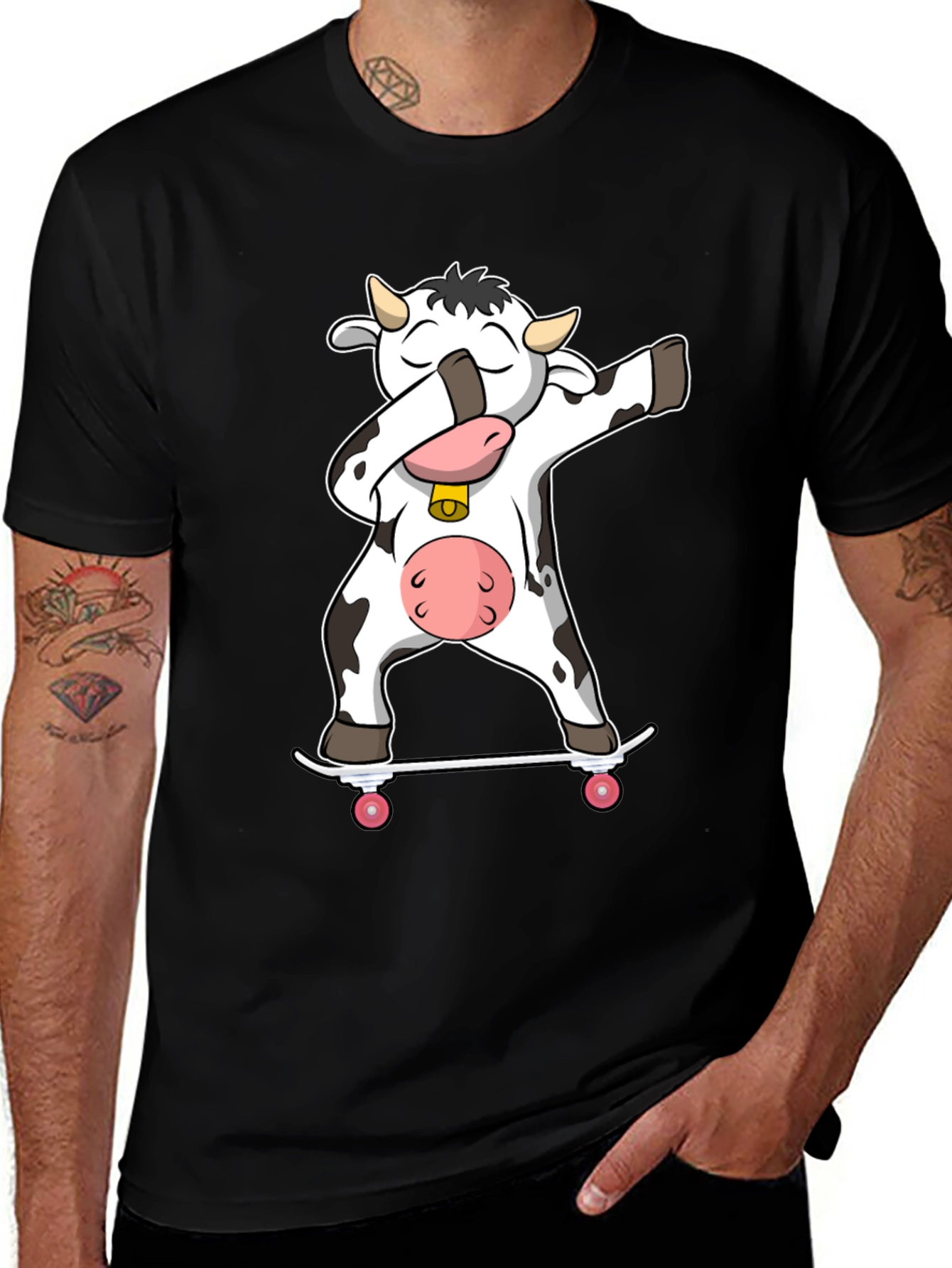 Variant 29 of Dabbing Cow Skateboard T-Shirt