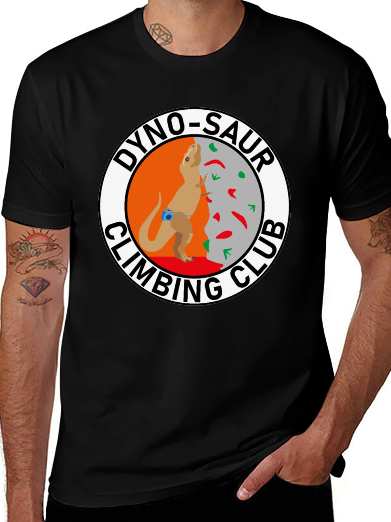 Variant 27 of Dino-Saur Climbing Club Black T-Shirt