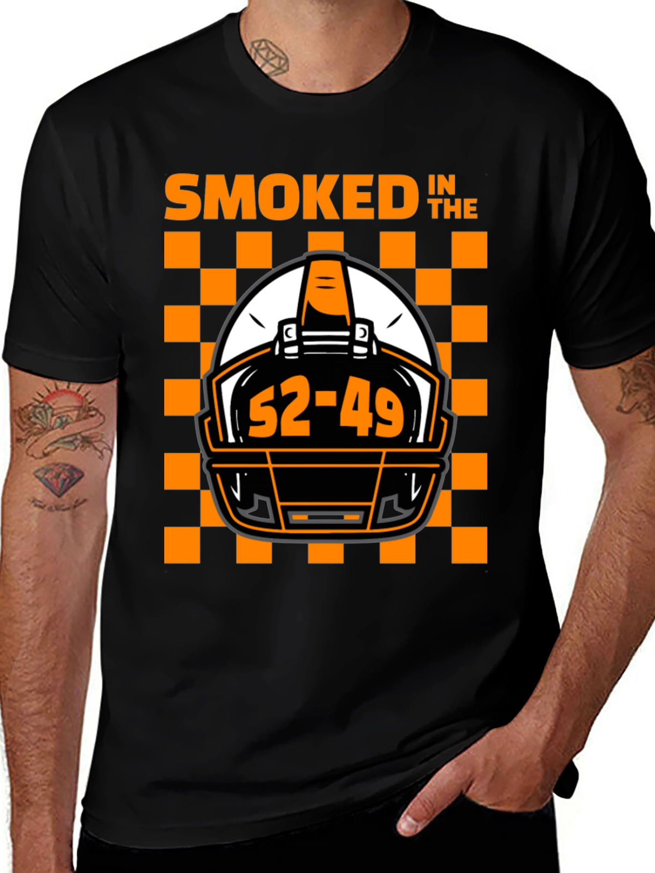 Variant 23 of Smoked In The... Football Helmet Graphic Tee