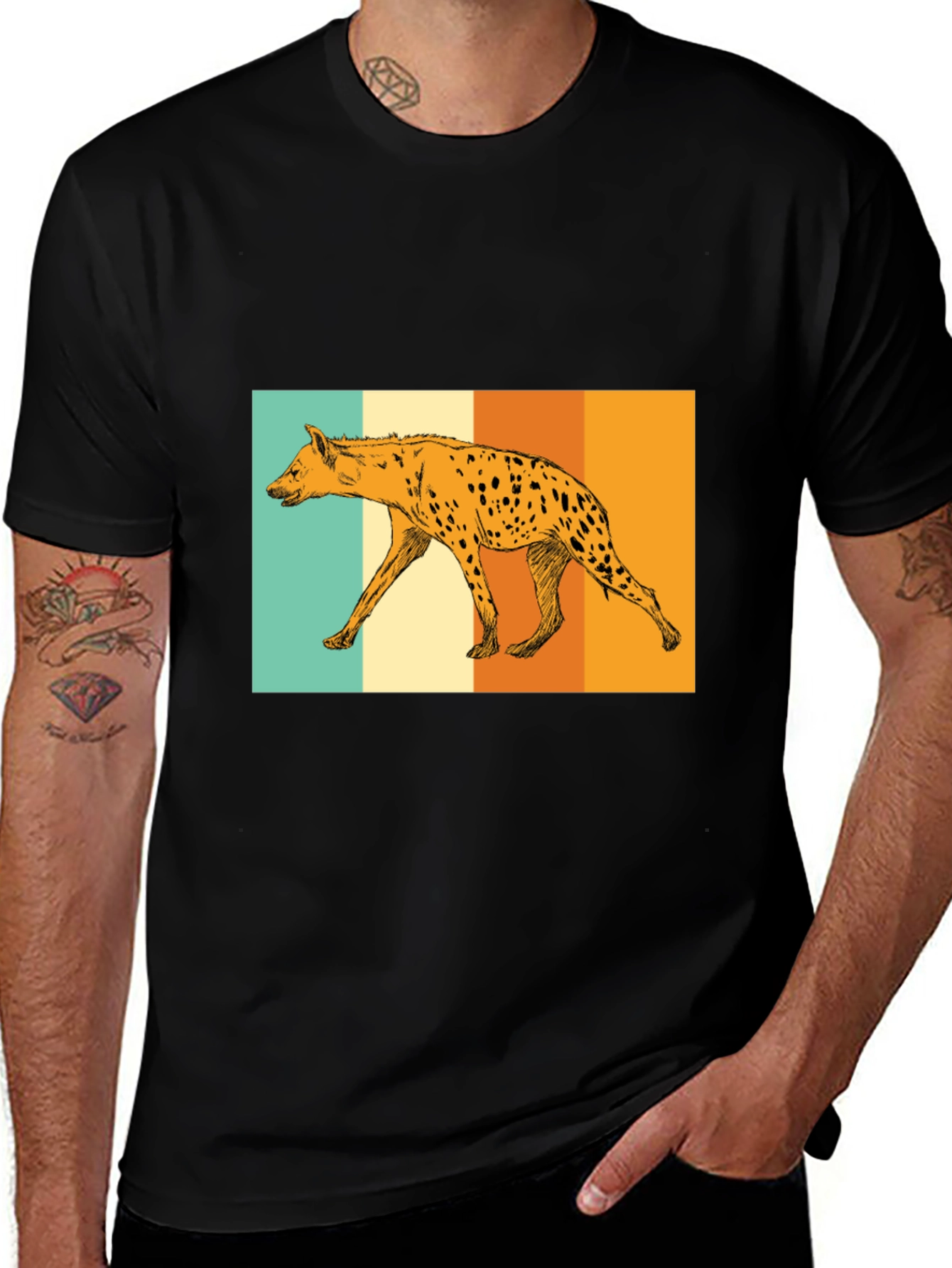 Variant 8 of Hyena Retro Graphic Tee - Black