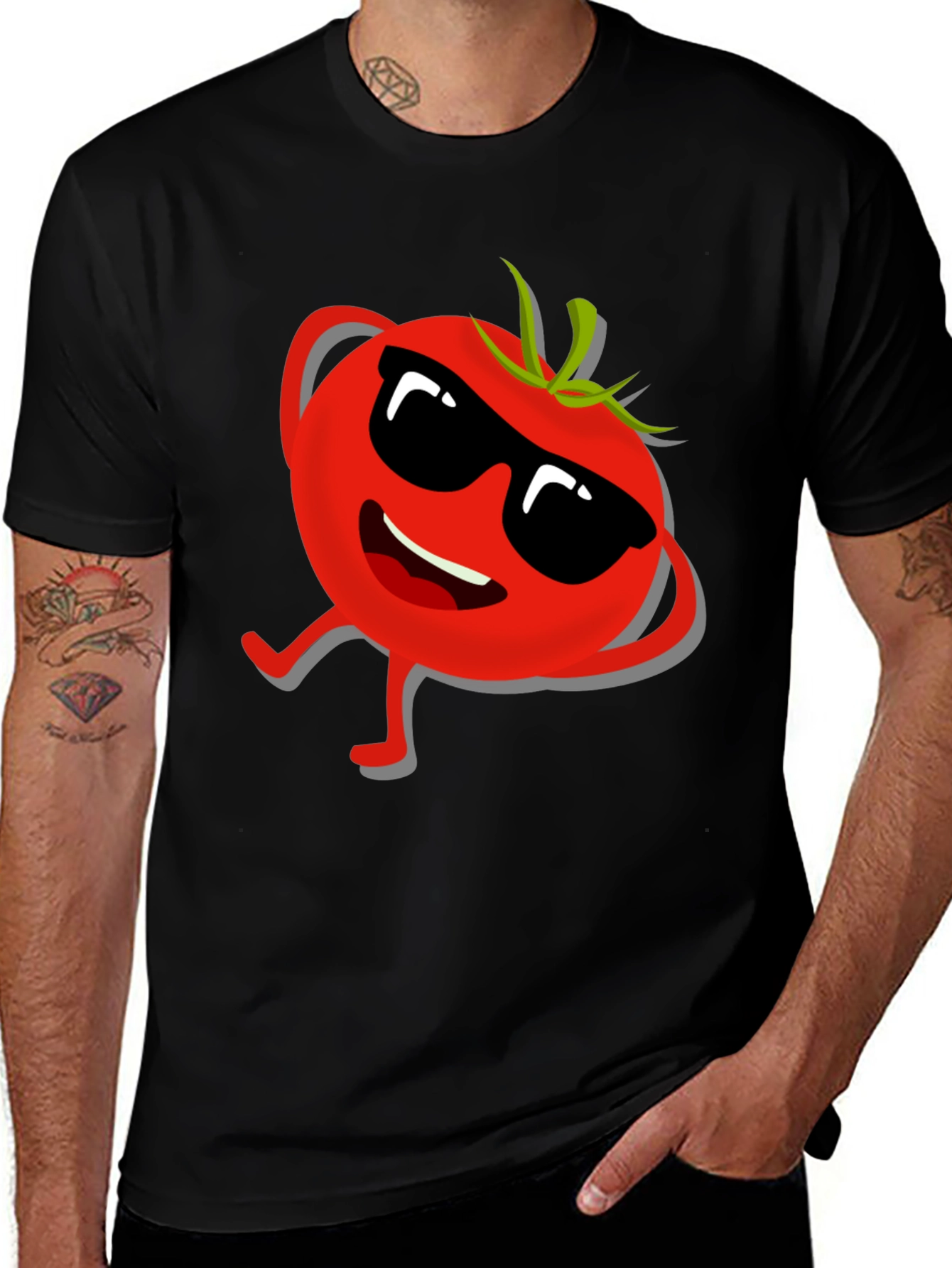 Variant 7 of Cool Tomato Graphic T-Shirt - Black Casual Tee