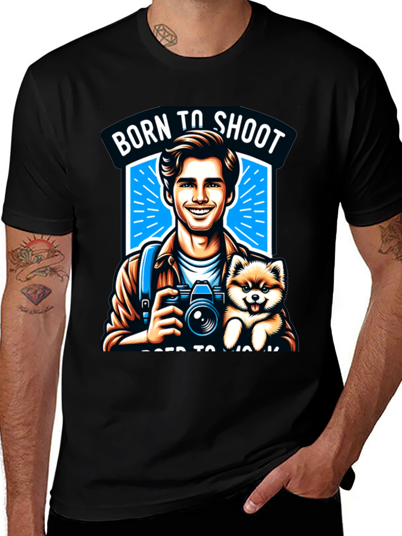 Born To Shoot T-Shirt Photographer Dog Graphic Tee