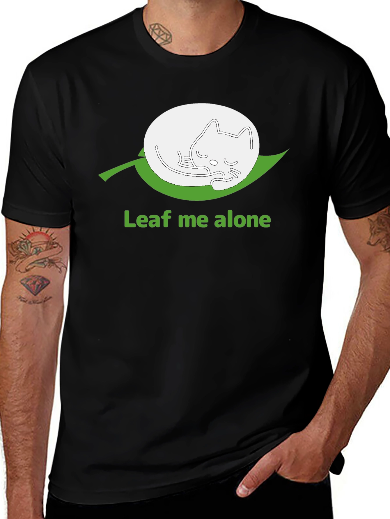 Variant 23 of Leaf Me Alone Funny Cat T-Shirt