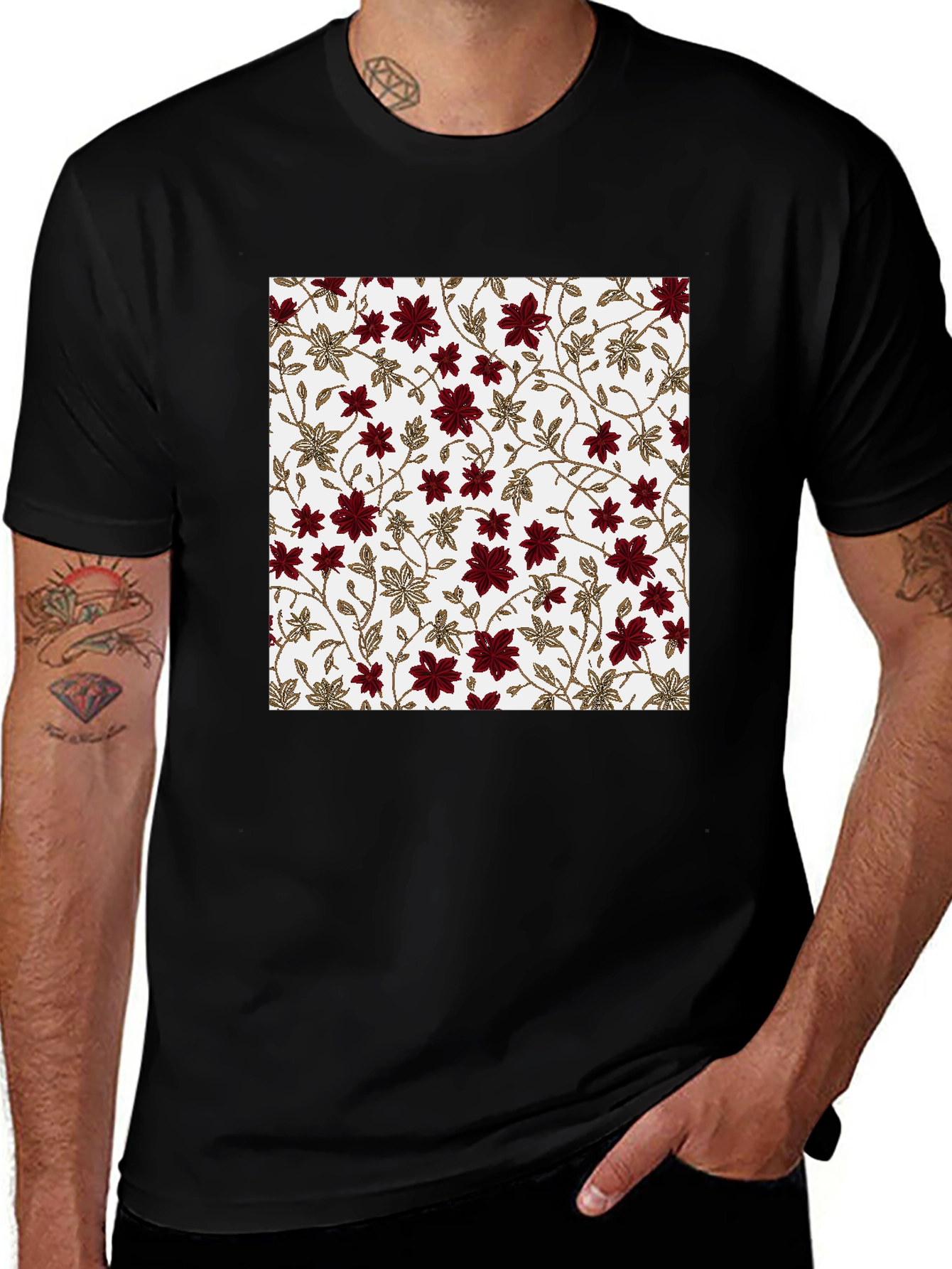 Variant 5 of Floral Print Tee - Stylish Comfort