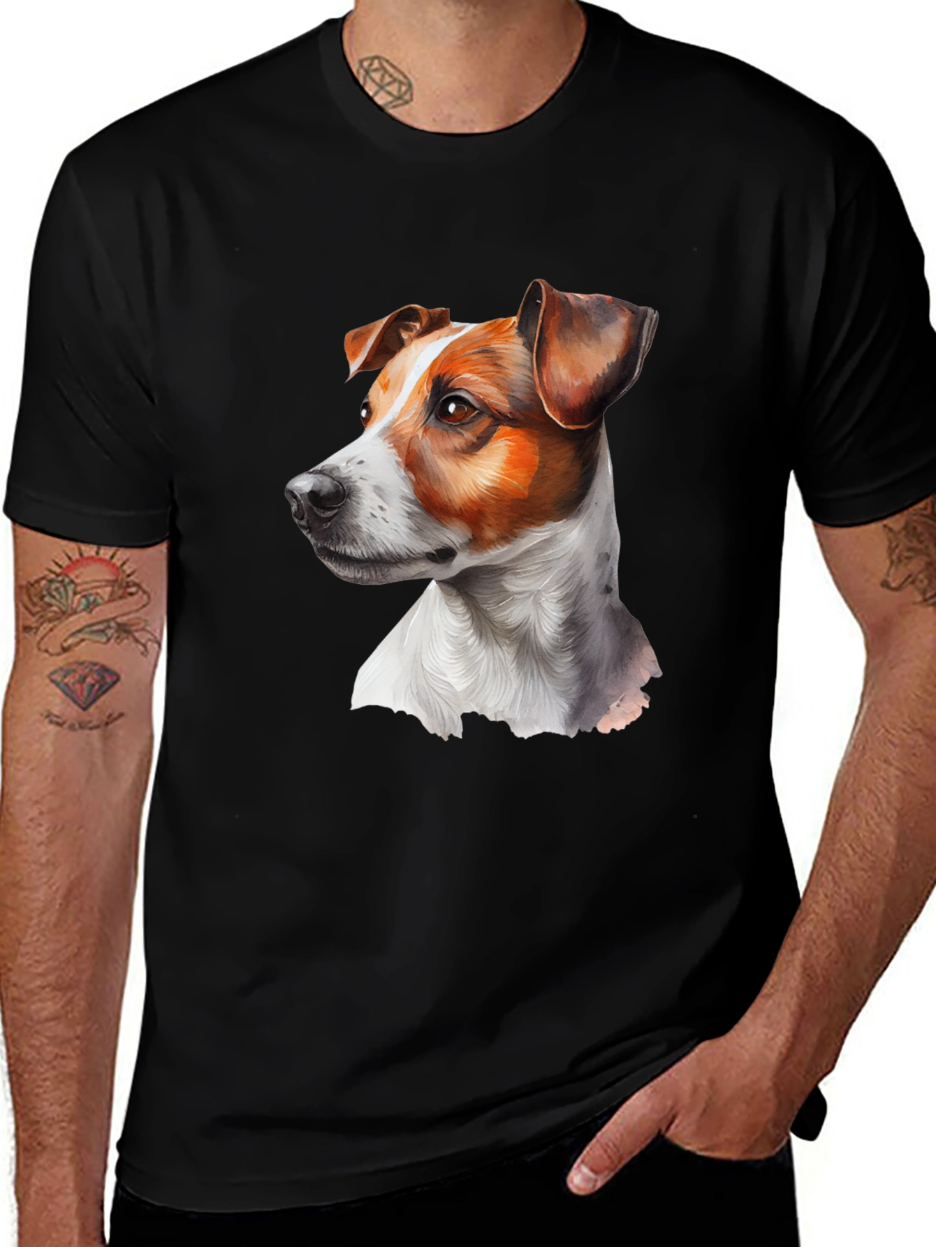 Variant 19 of Dog Portrait Graphic Tee - Black
