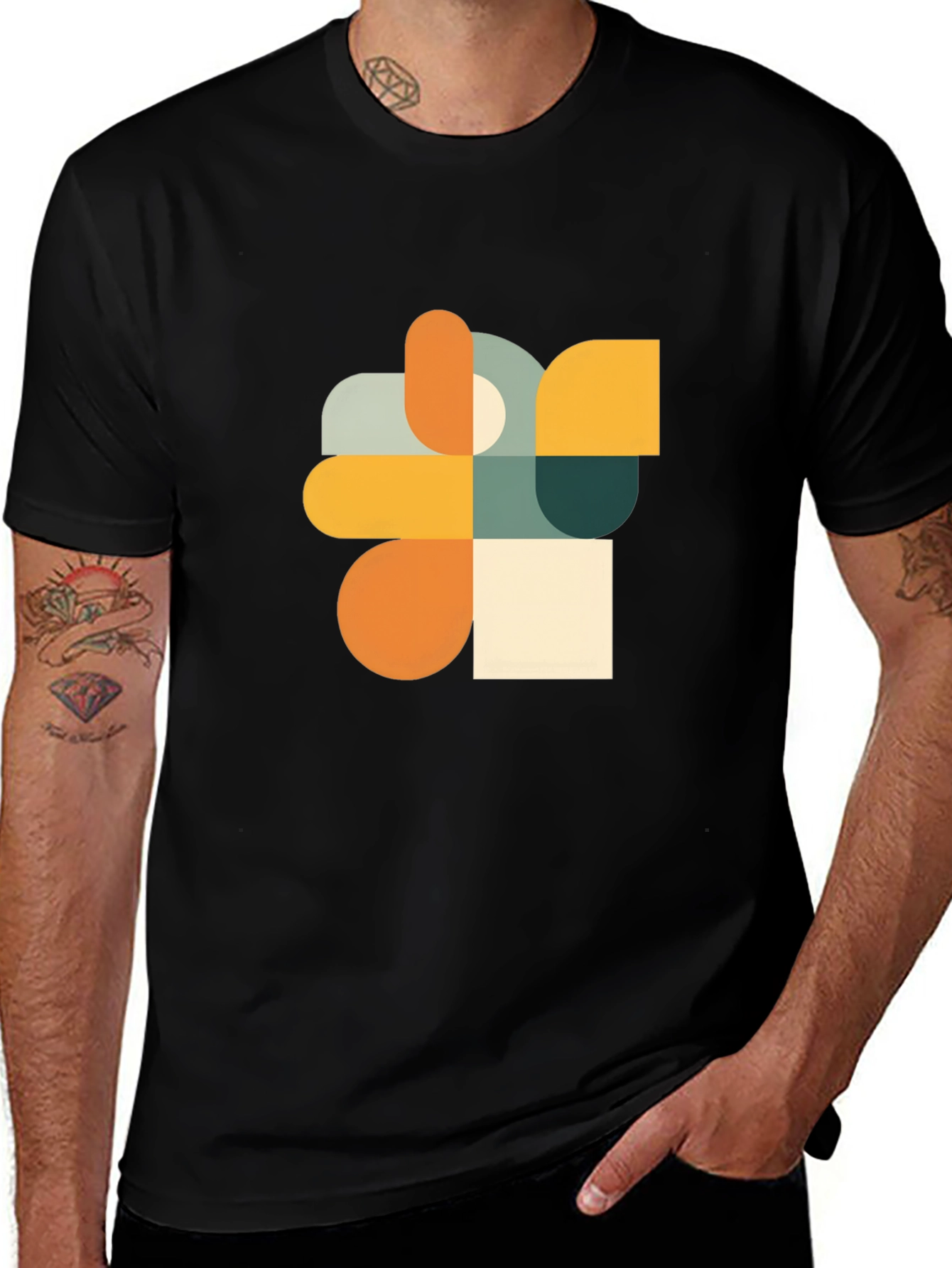 Variant 25 of Modern Geometric Art Black T-Shirt