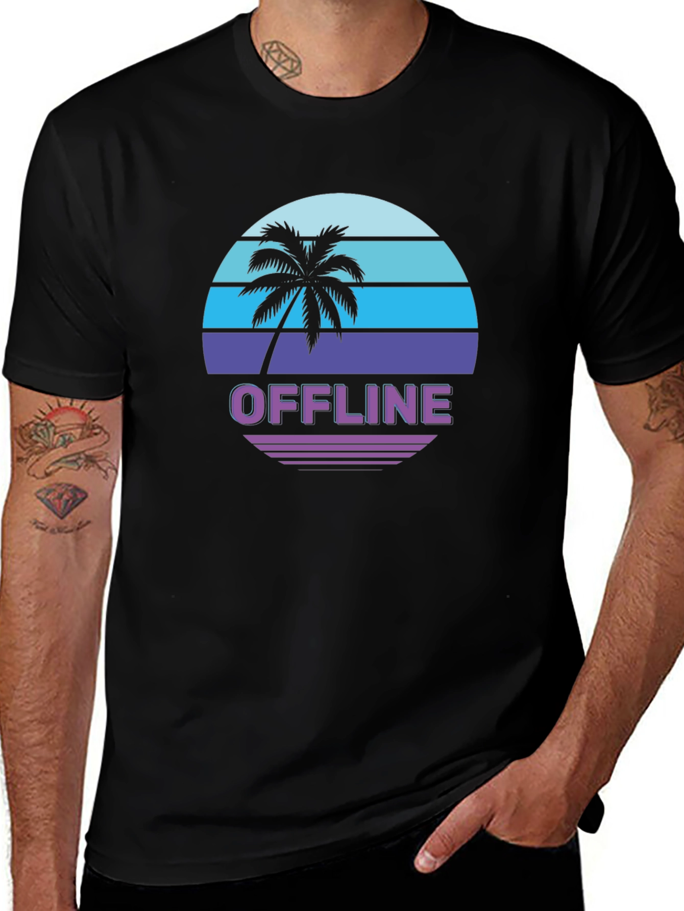 Retro Offline Palm Tree Graphic Tee