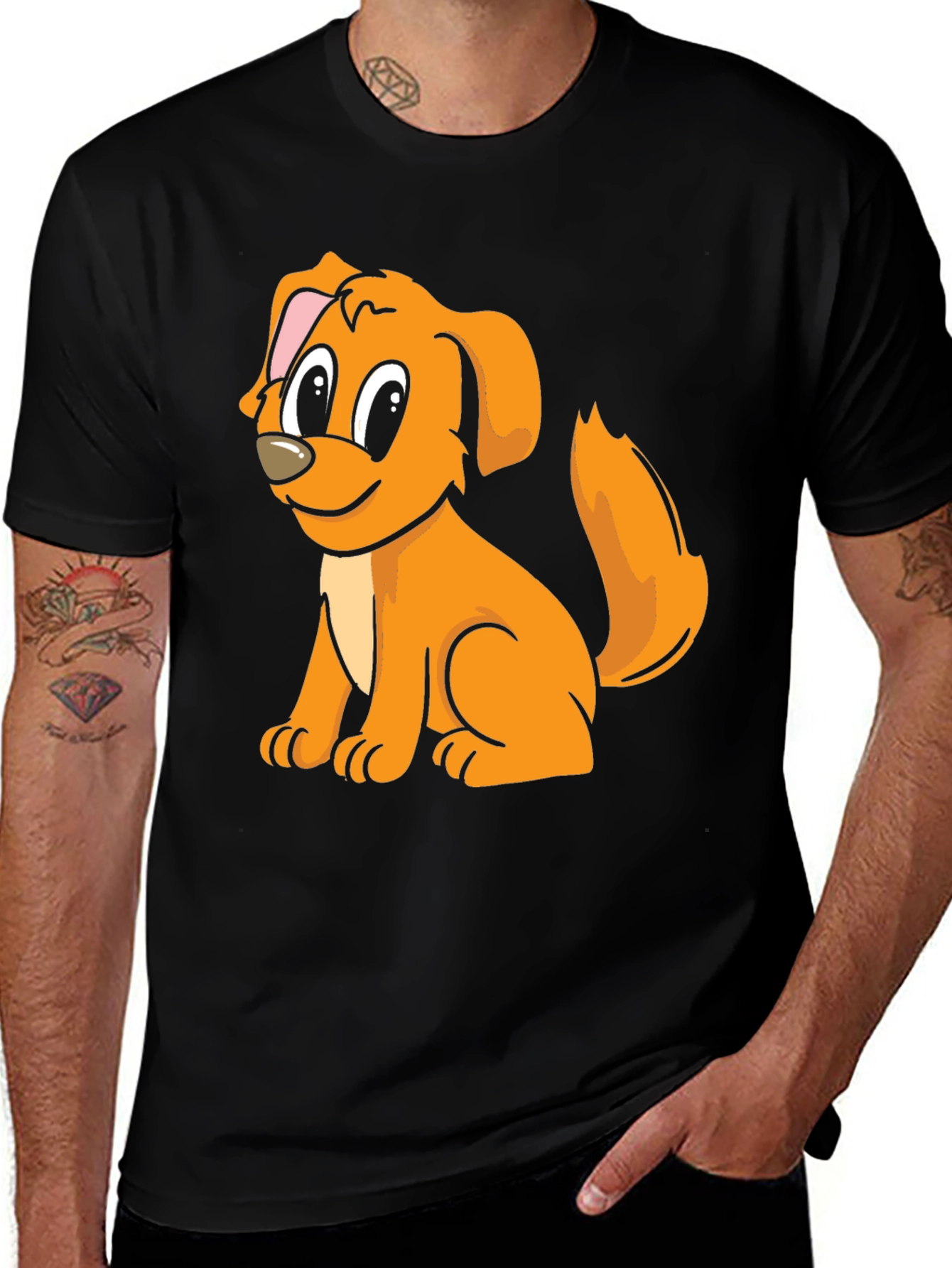 Variant 5 of Cute Cartoon Dog Graphic T-Shirt