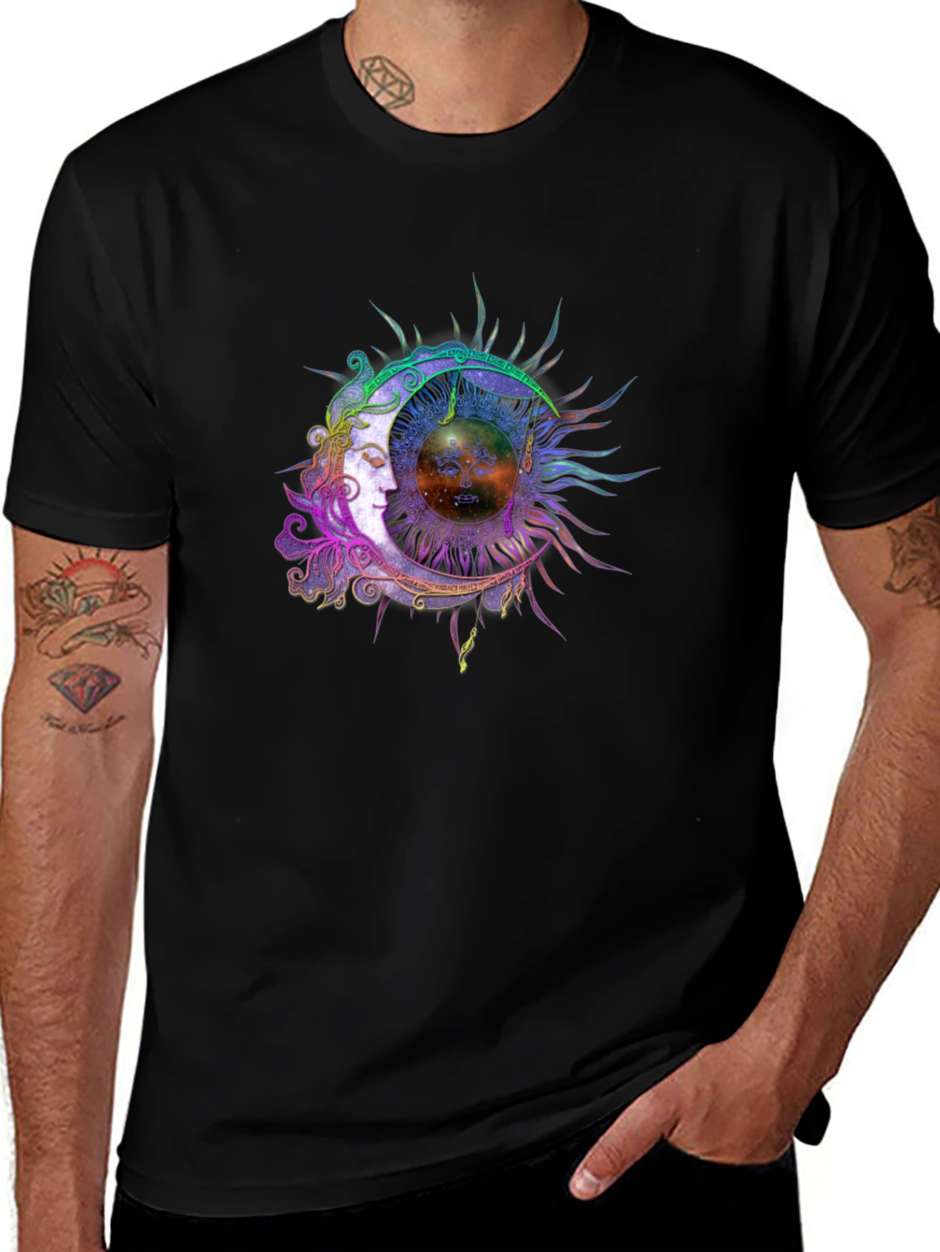 Celestial Sun & Moon Graphic T-Shirt