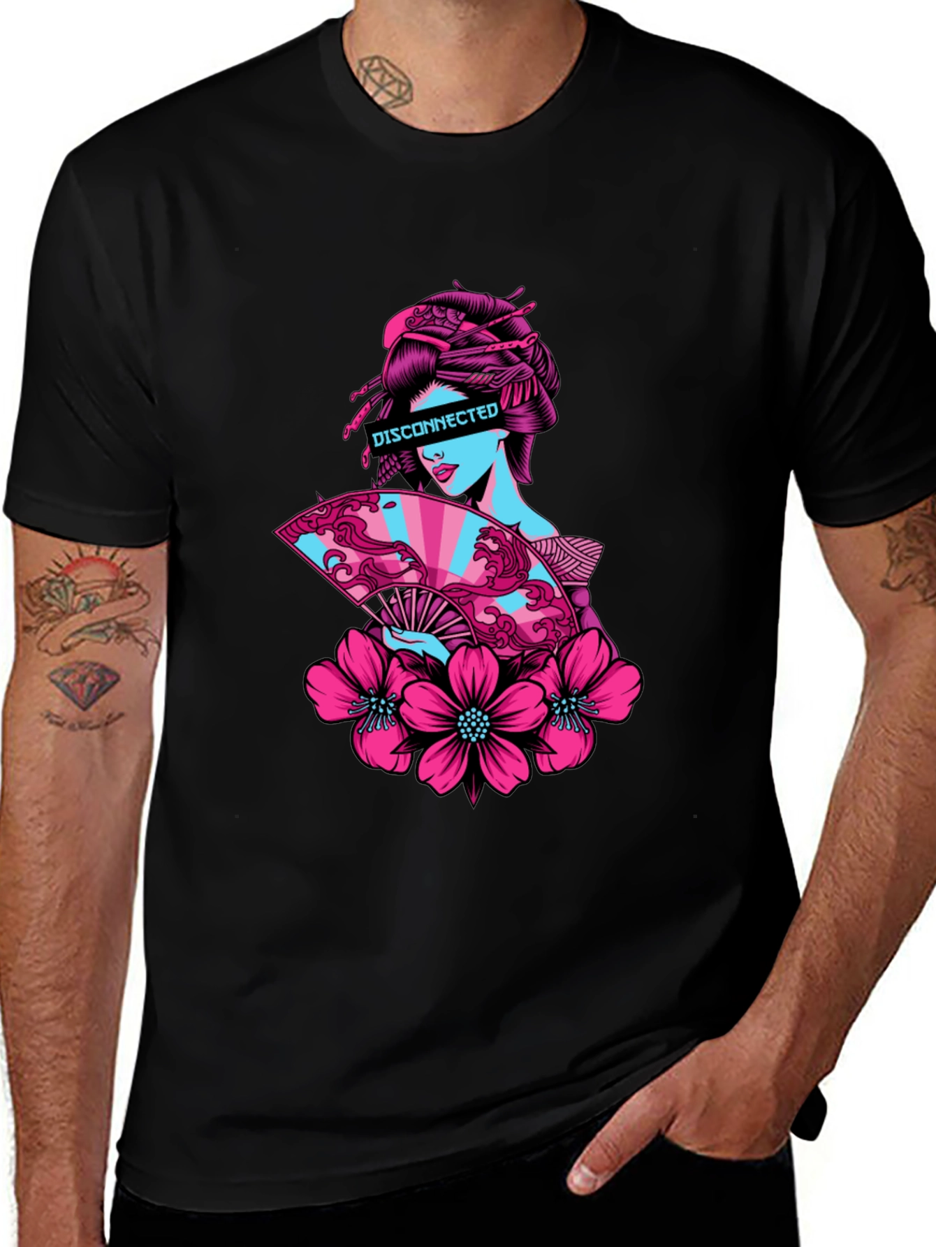 Variant 26 of Disconnected Geisha Graphic Tee - Unisex Black T-Shirt